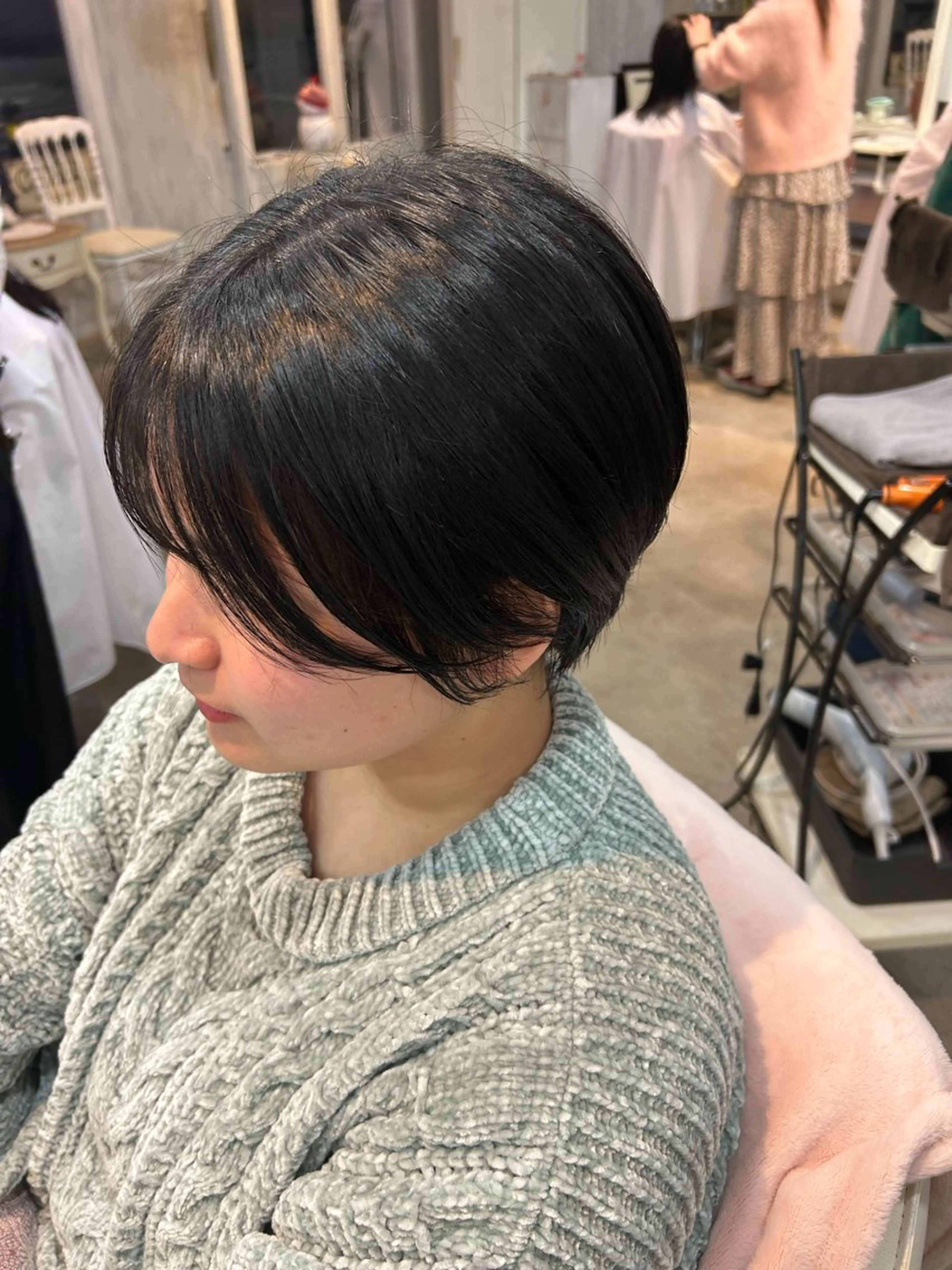 ショート ツヤ感ナチュラル 野口晴菜のヘアスタイル