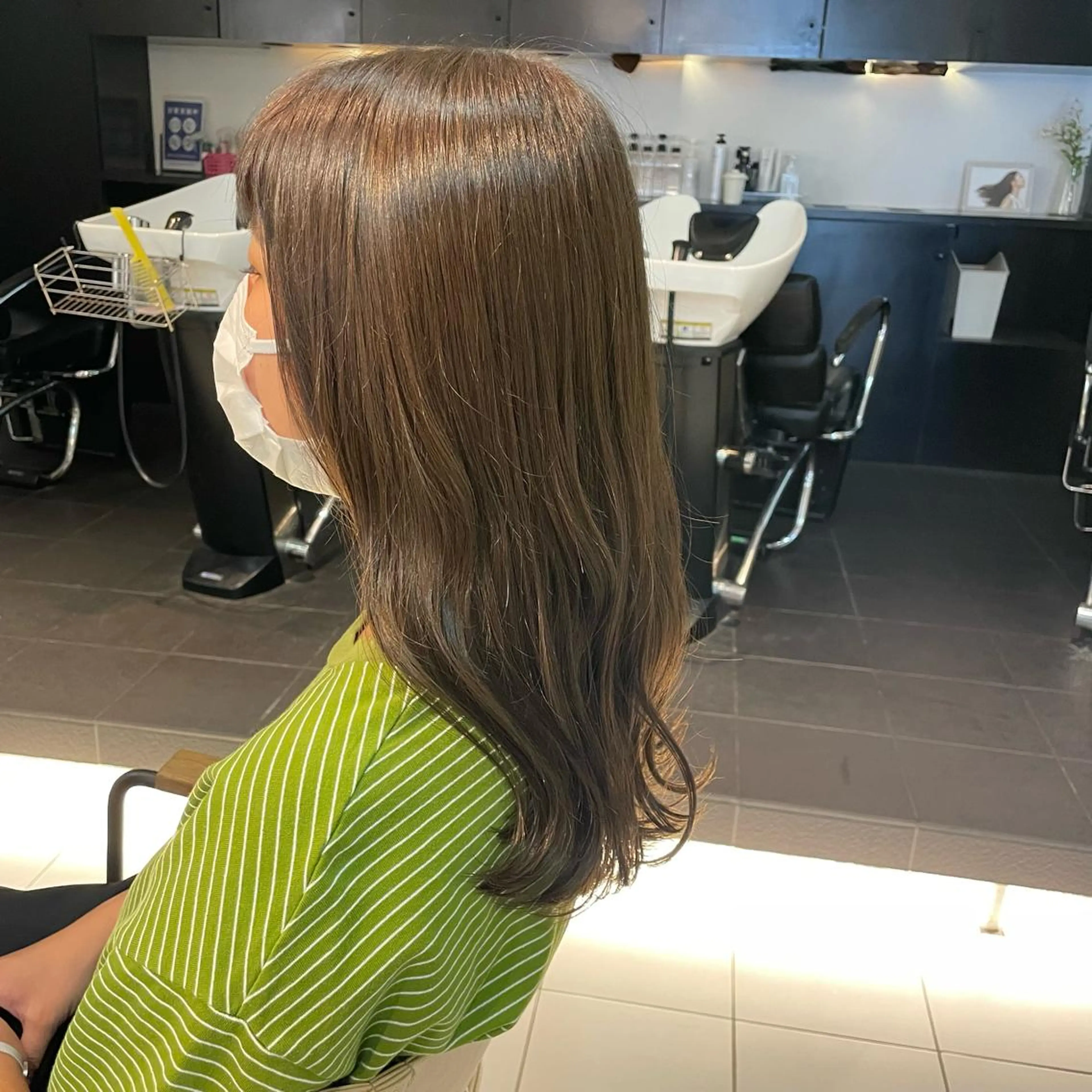 セミロング カラー ブラウンカラー オリーブブラウン 透明感カラー/ 寺田千雅子のヘアスタイル