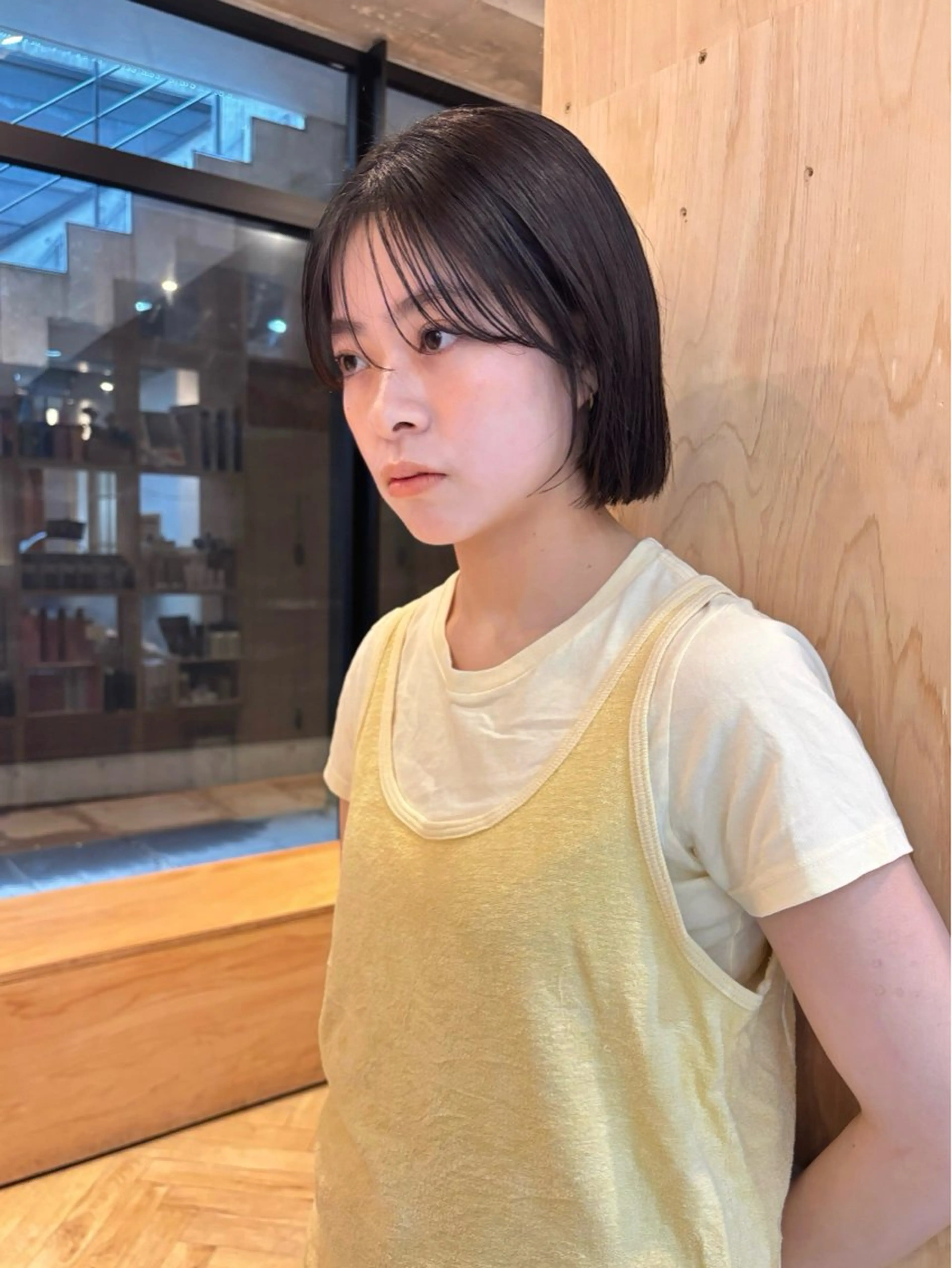 ショート カラー 透明感カラー カット ヘアカラー トリートメント ayaka/暖色 /ニュアンスボブのヘアスタイル