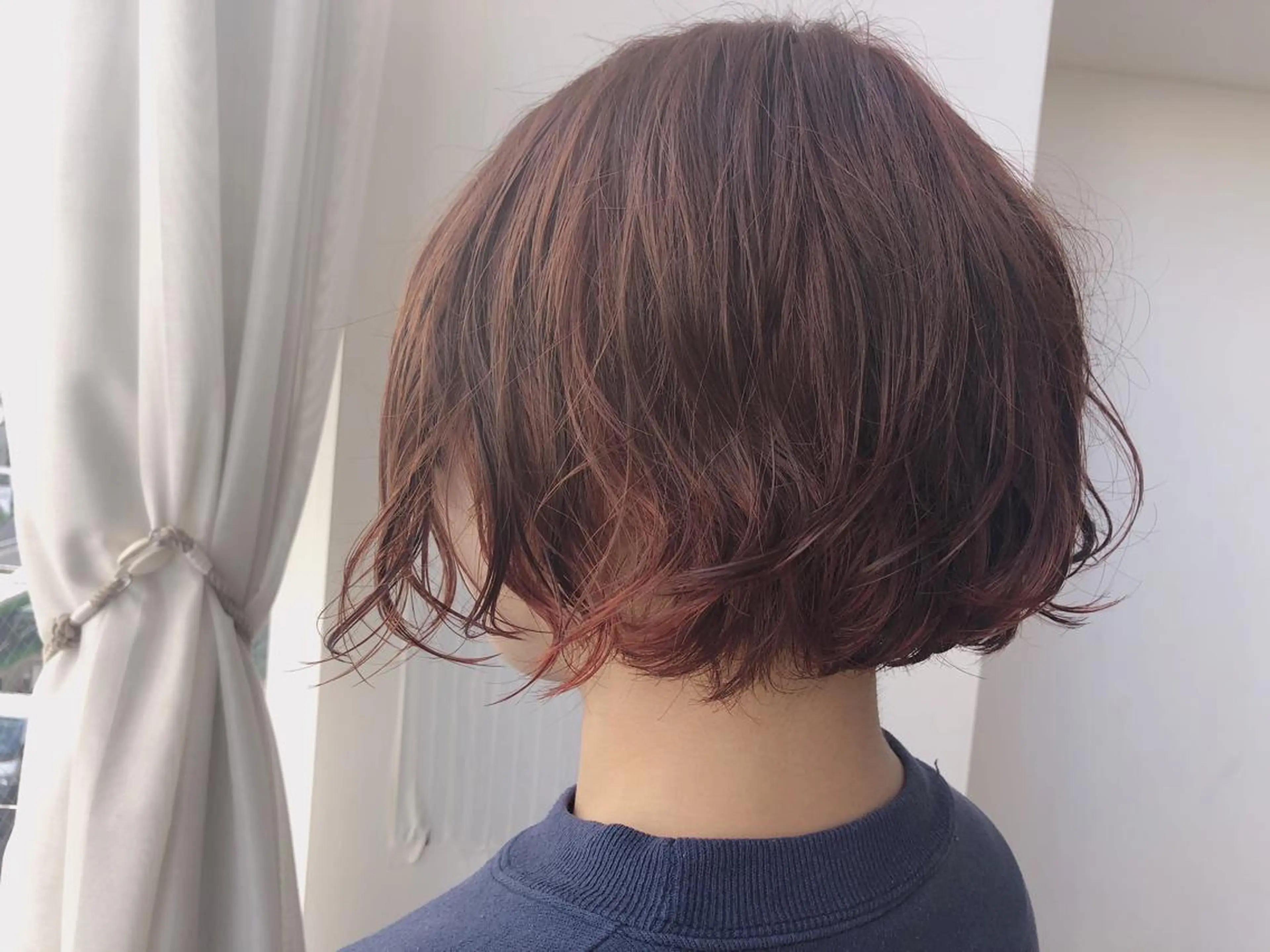 カラー パーマ ブリーチ ブリーチなしカラー オレンジ 落合　眺 (オチアイ　ノゾミ)のヘアスタイル