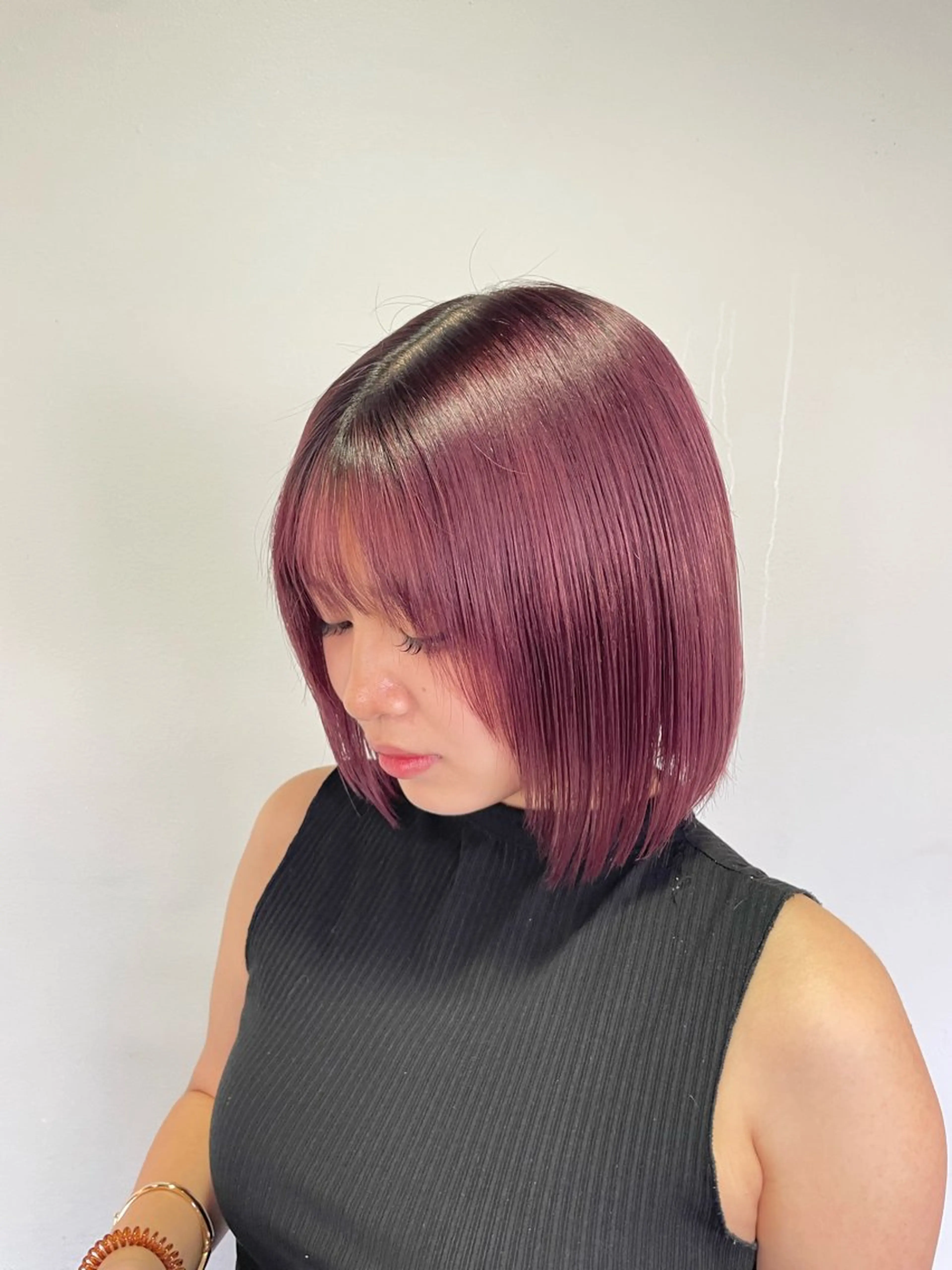 ミディアム カラー ヘアカラー トリートメント 艶髪ハイトーン 💎yuuki💎のヘアスタイル