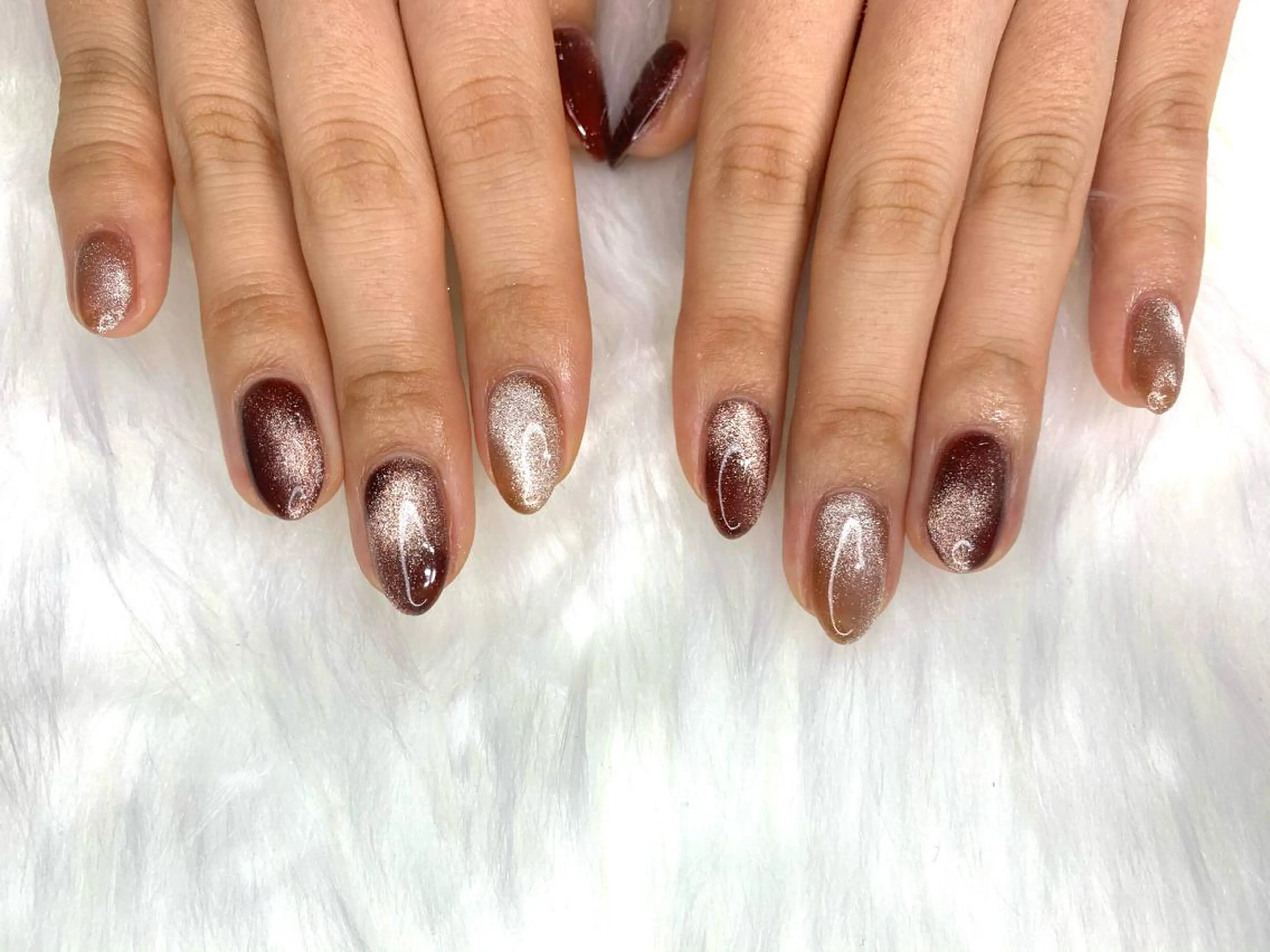 ネイル マグネットネイル シンプルネイル aime 中崎町のネイルデザイン