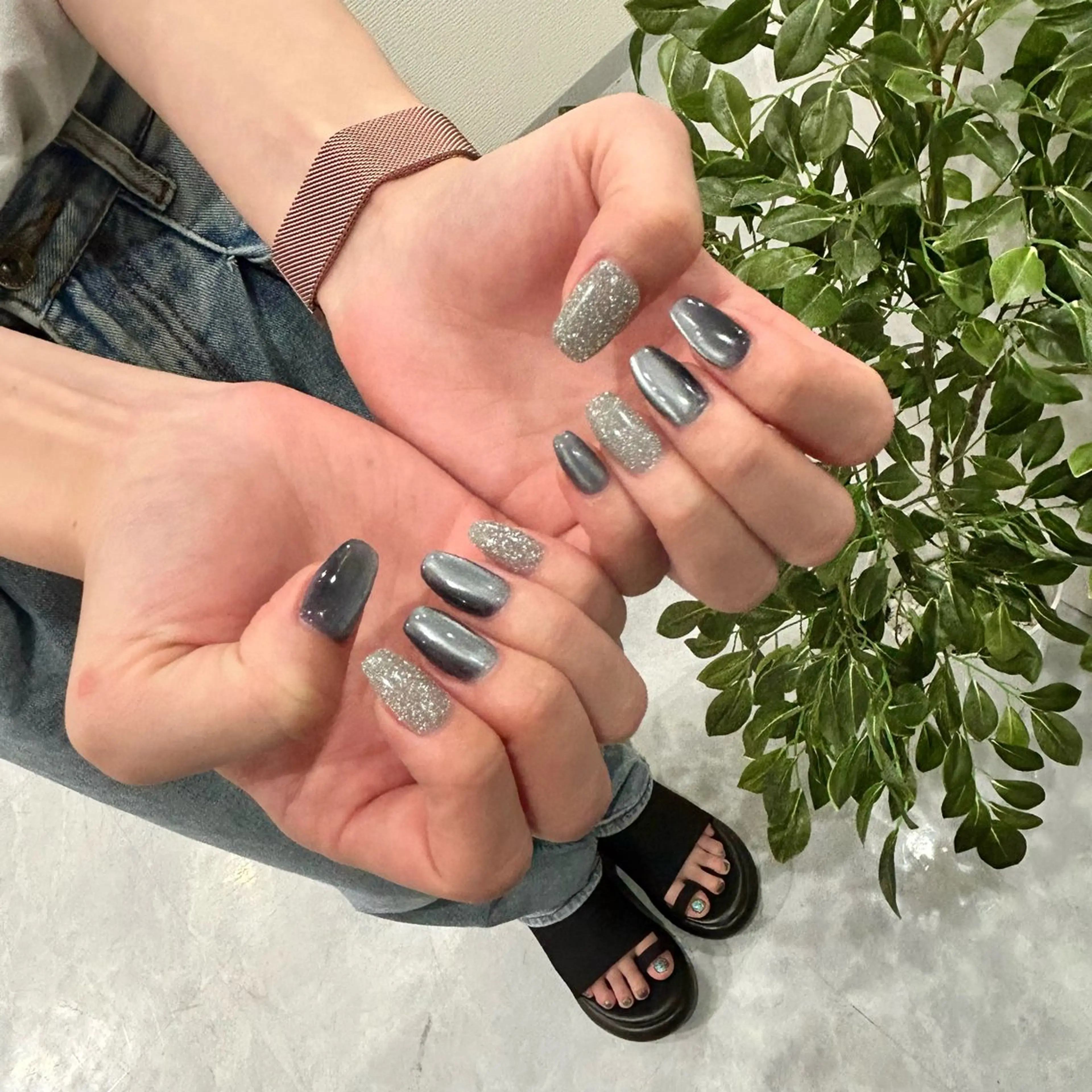 ネイル フラッシュネイル マグネットネイル ハンドネイル RYO ／Amourのネイルデザイン