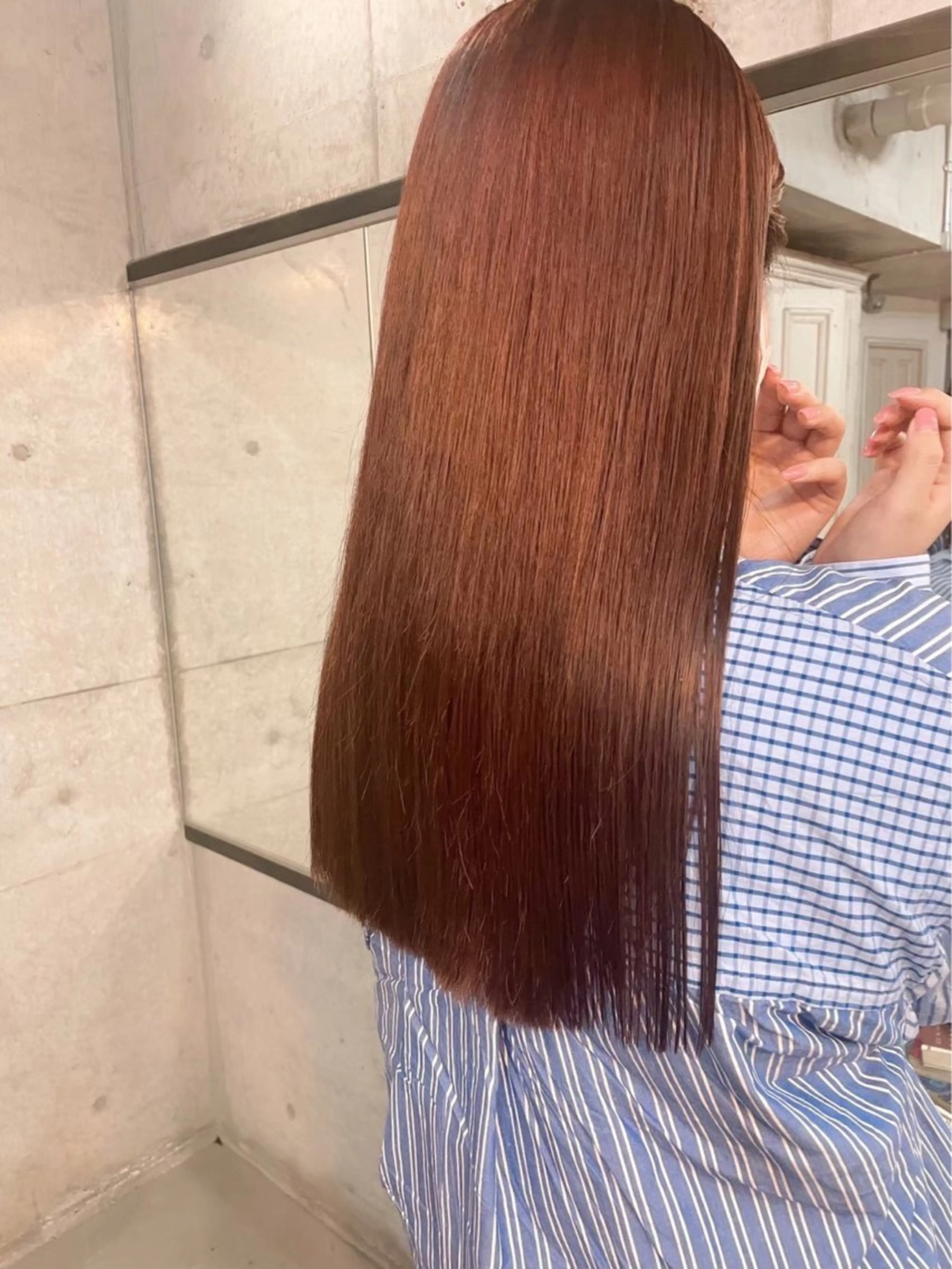 ロング カラー オレンジ MUSASHI ブリーチカラー◎のヘアスタイル