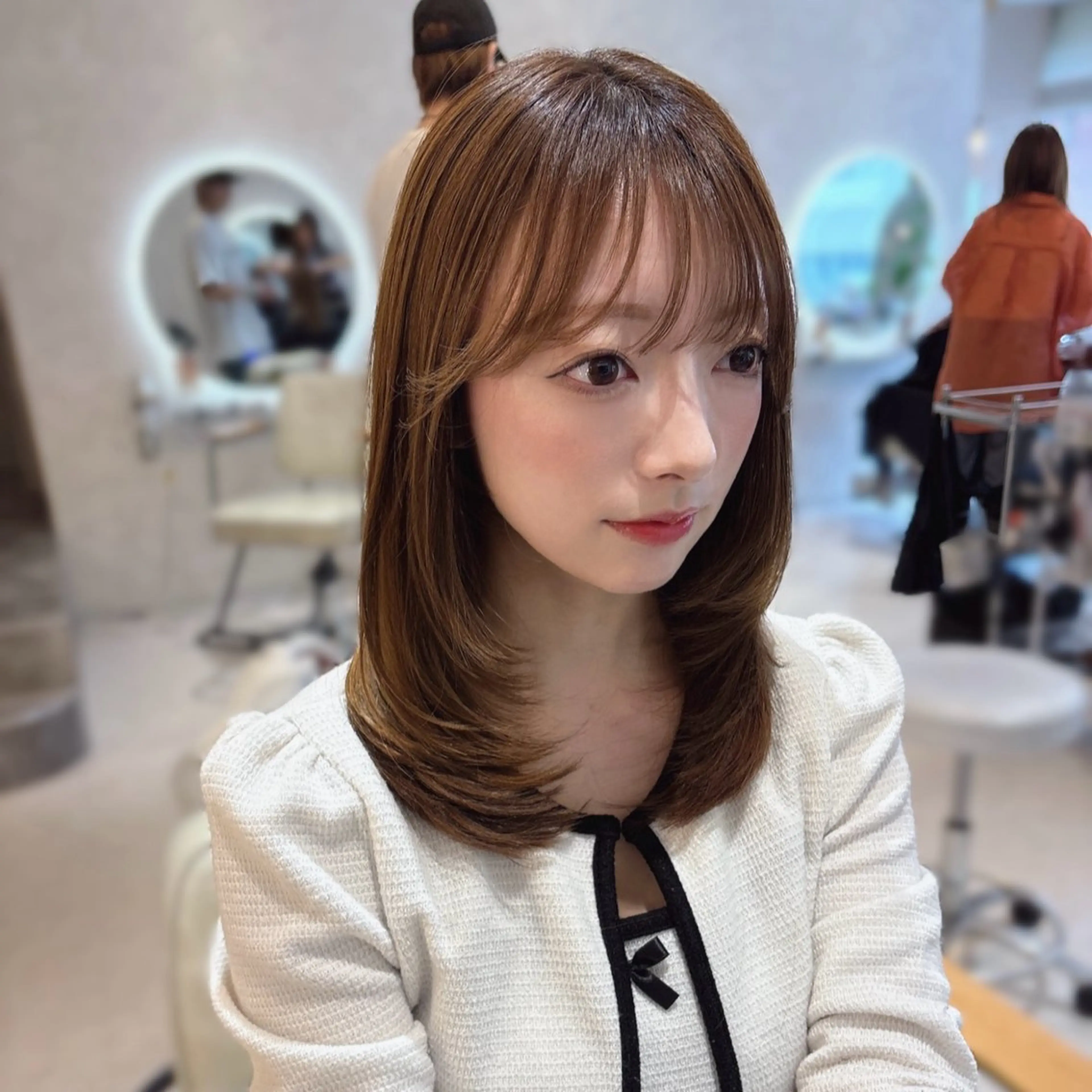 セミロング 韓国風×髪質改善 ゆりのヘアスタイル