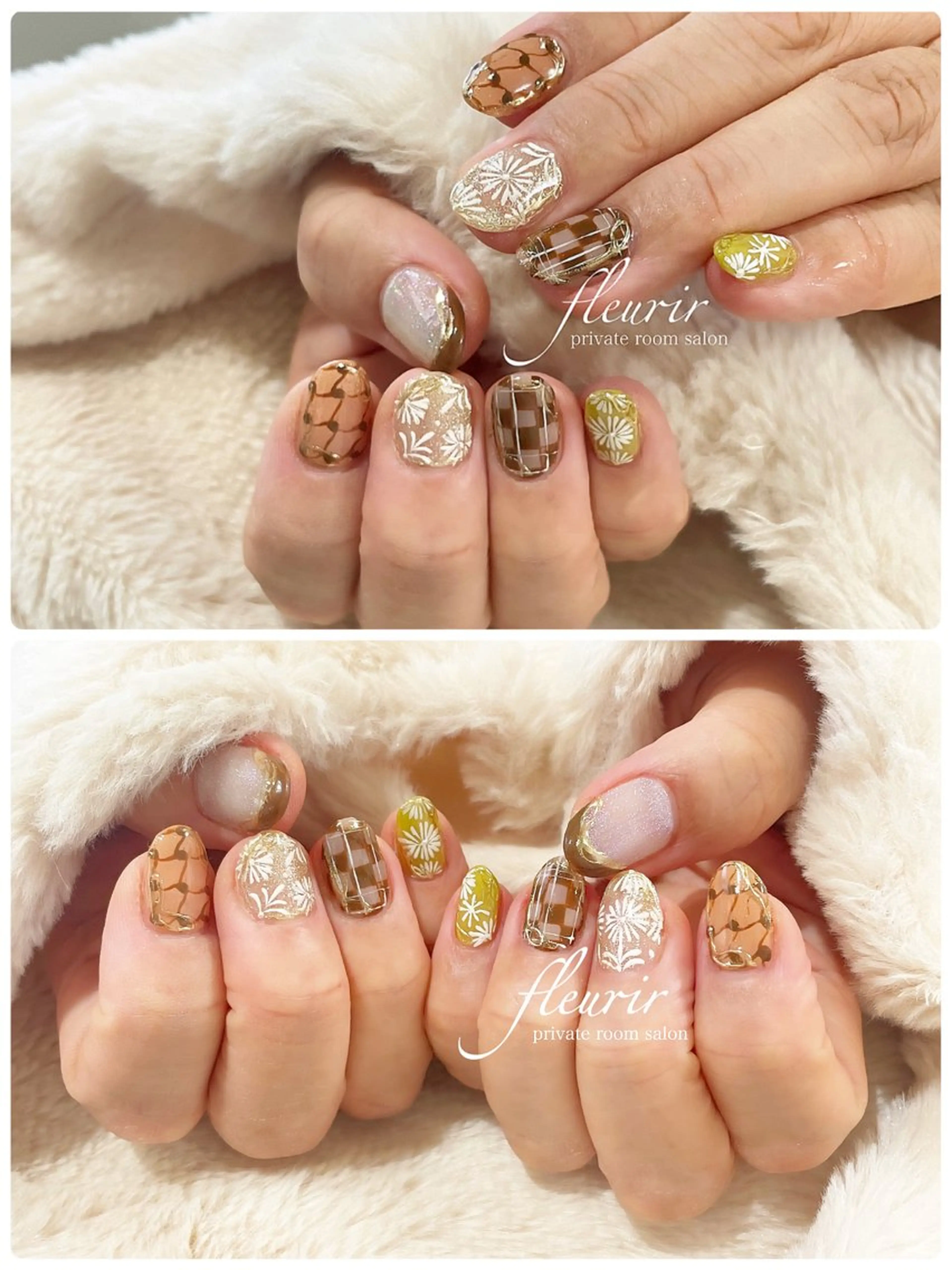 ネイル シンプルネイル フルリール 【プライベートサロンのネイルデザイン