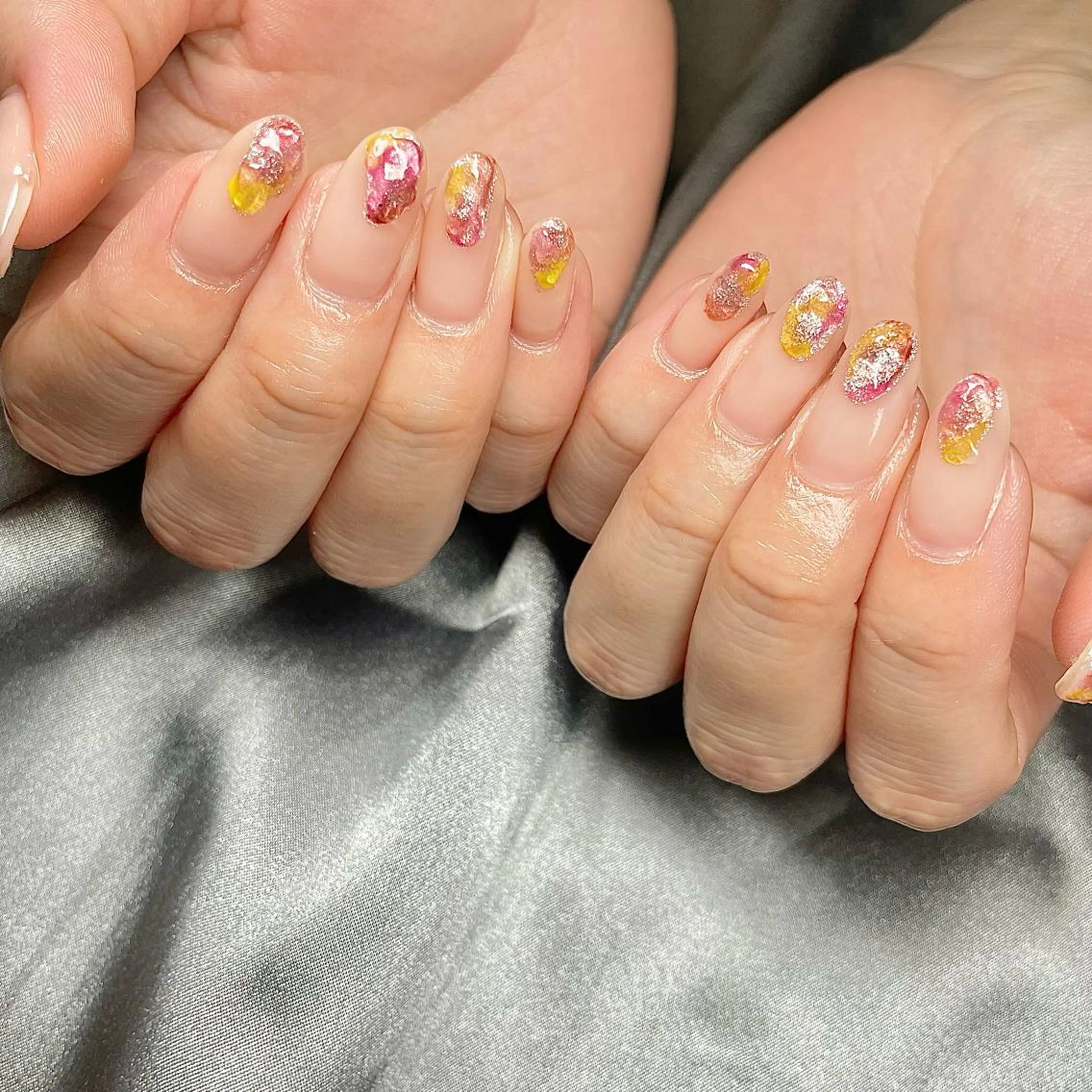 セミロング カラー パーマ ヘアアレンジ メンズ キッズ ネイル マツエク・マツパ アイブロウ マグネットネイル ニュアンスネイル ニュアンスパーマ nail&eye Aoのマツエク・マツパデザイン