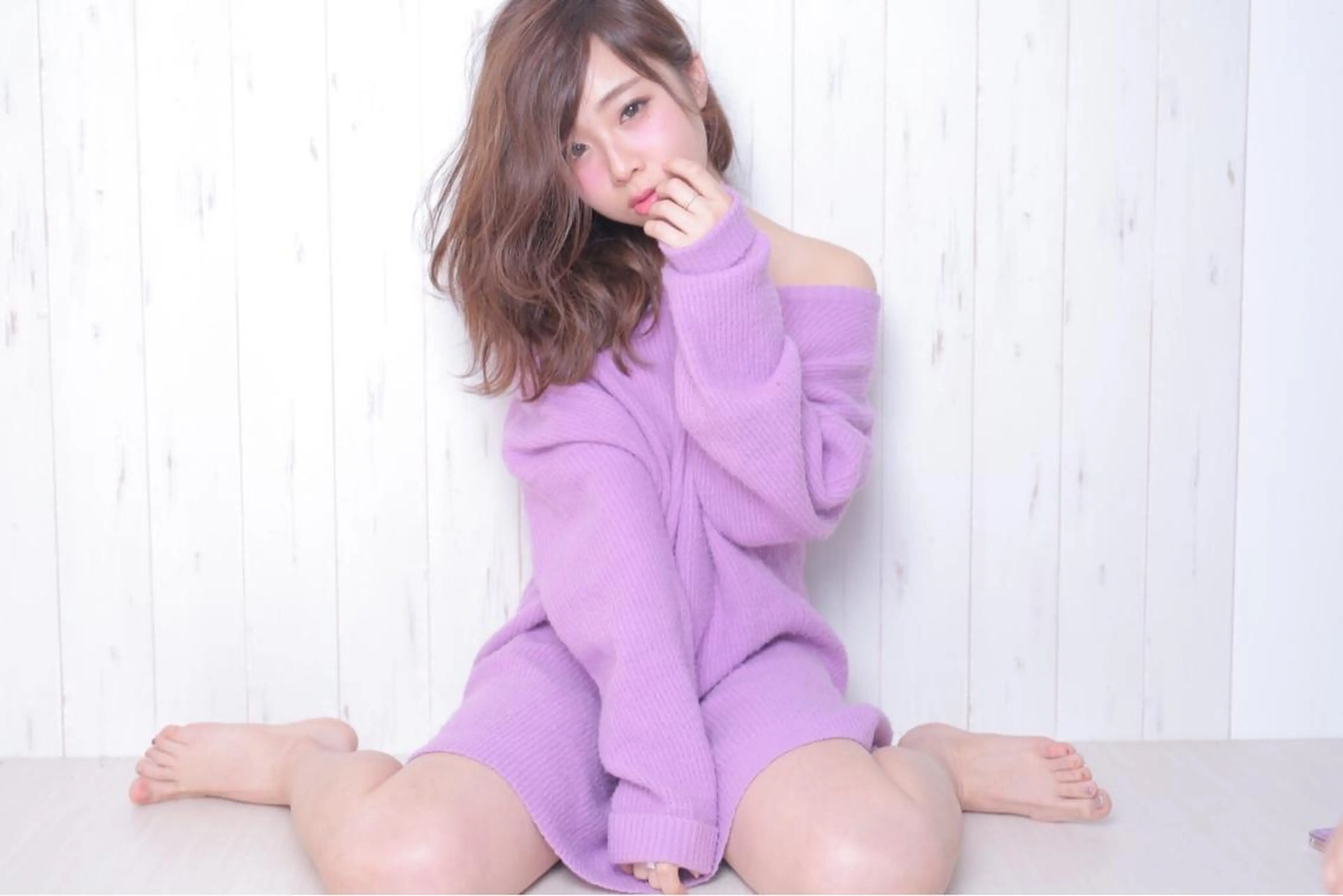 ミディアム カラー パーマ マツエク・マツパ 小顔カット✨ 透明感カラーのヘアスタイル