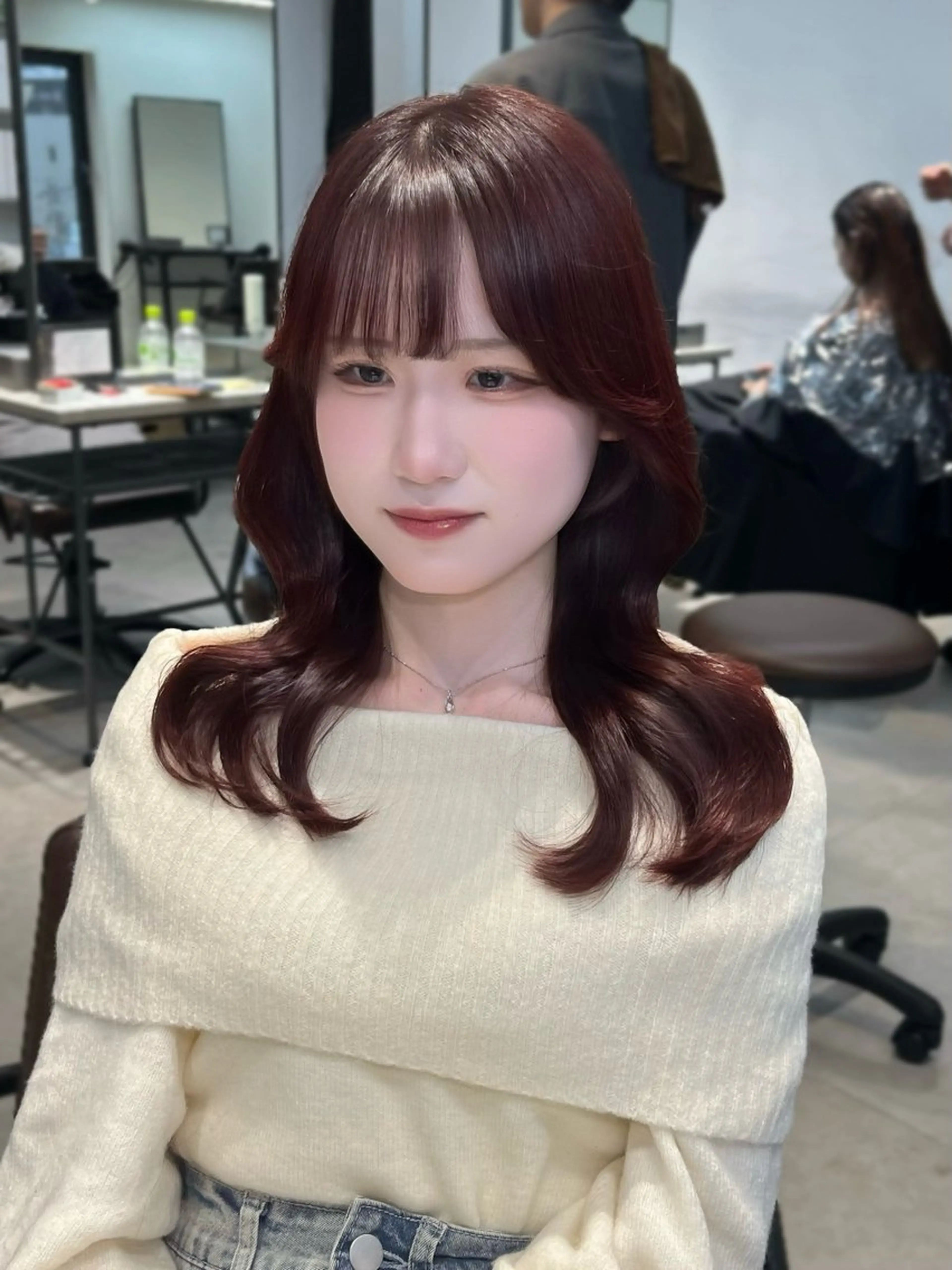 カラー ヘアアレンジ おくれ毛 カット ヘアカラー 似合わせ顔まわり カット💛森尾真由美のヘアスタイル