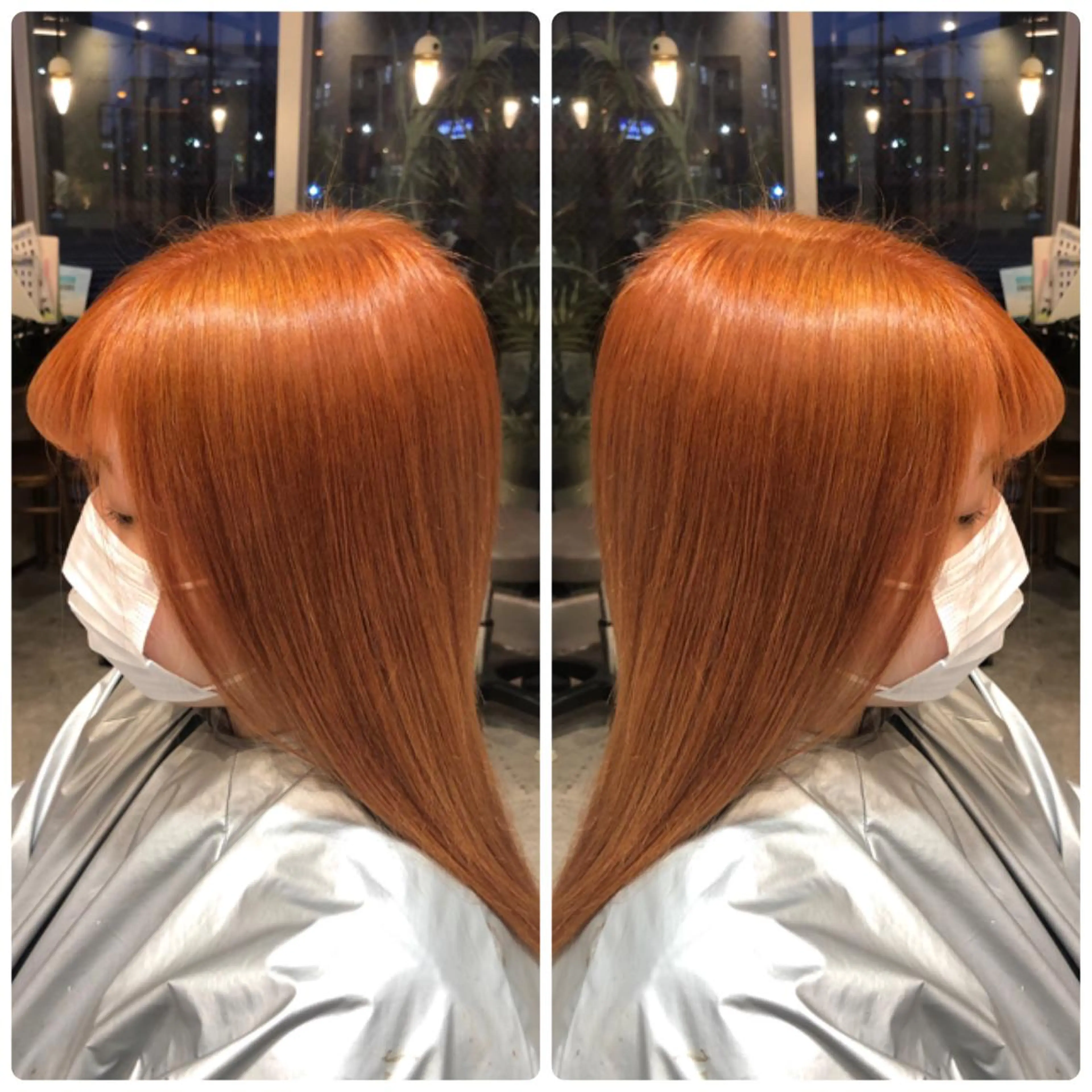 セミロング カラー ハイトーンカラー オレンジ ヘアカラー トリートメント 小山内 龍一郎 店長のヘアスタイル