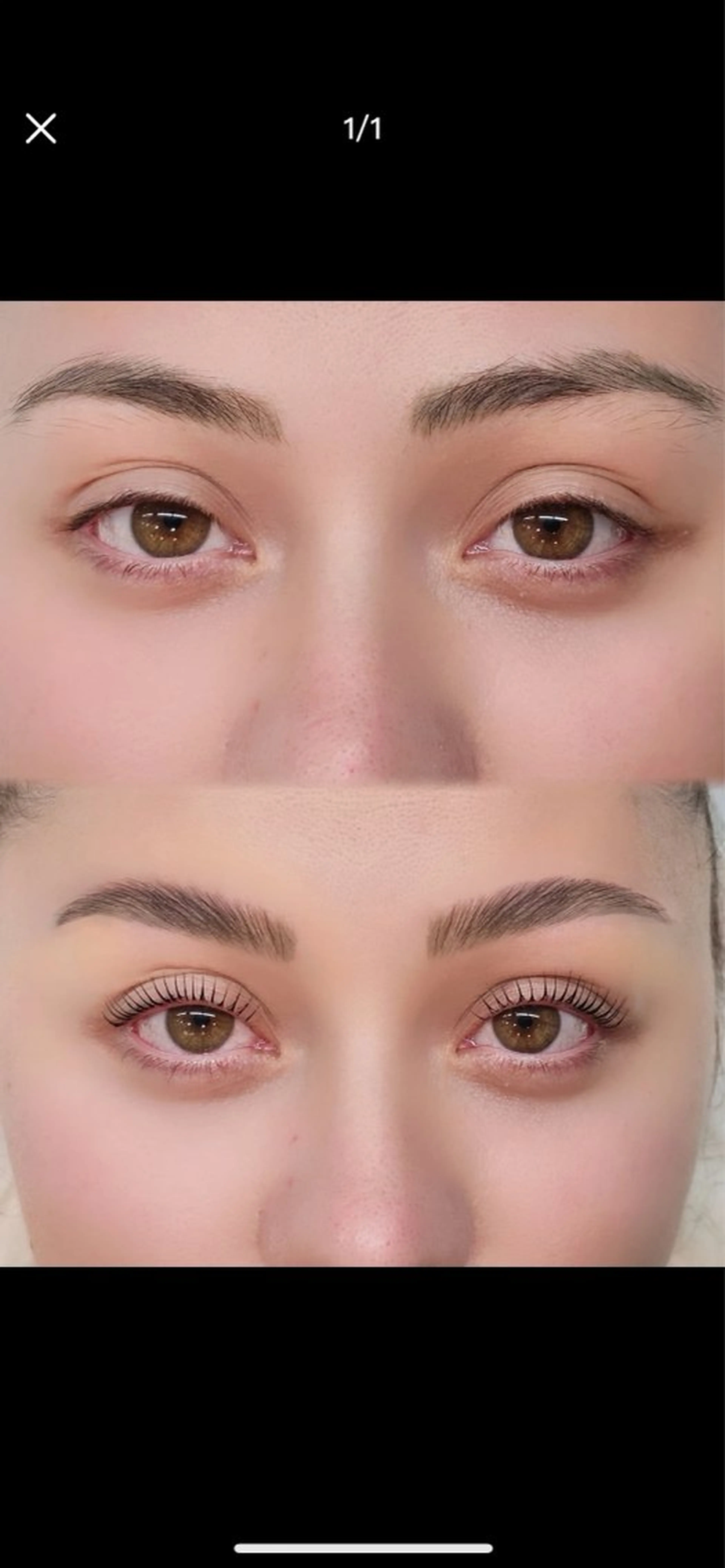 選べるまつ毛パーマ上+ 韓国発ブラックティント+眉WAXスタイリング9800の写真