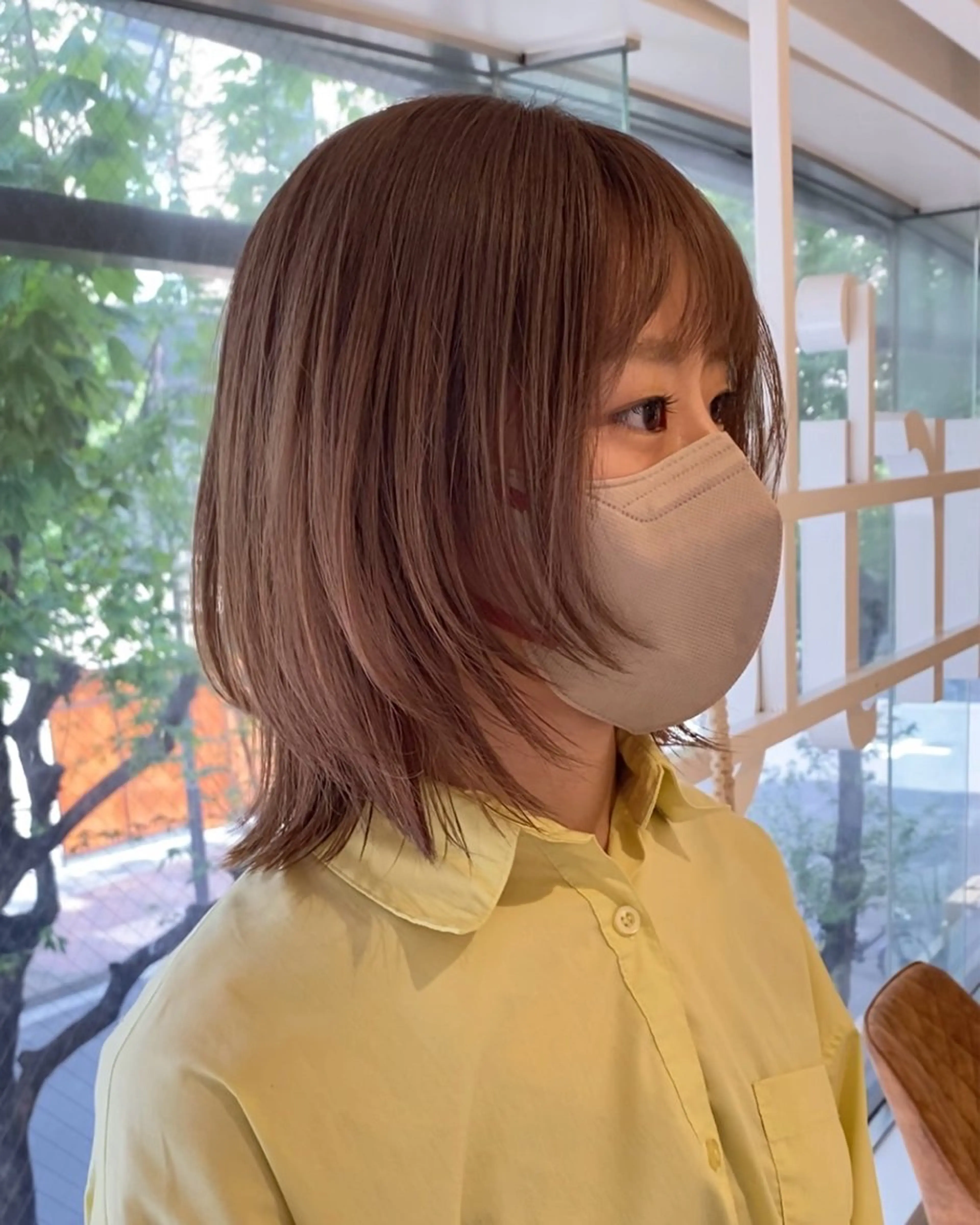 ミディアム カラー 細めハイライト🩶 ボブ/レイヤーカットのヘアスタイル