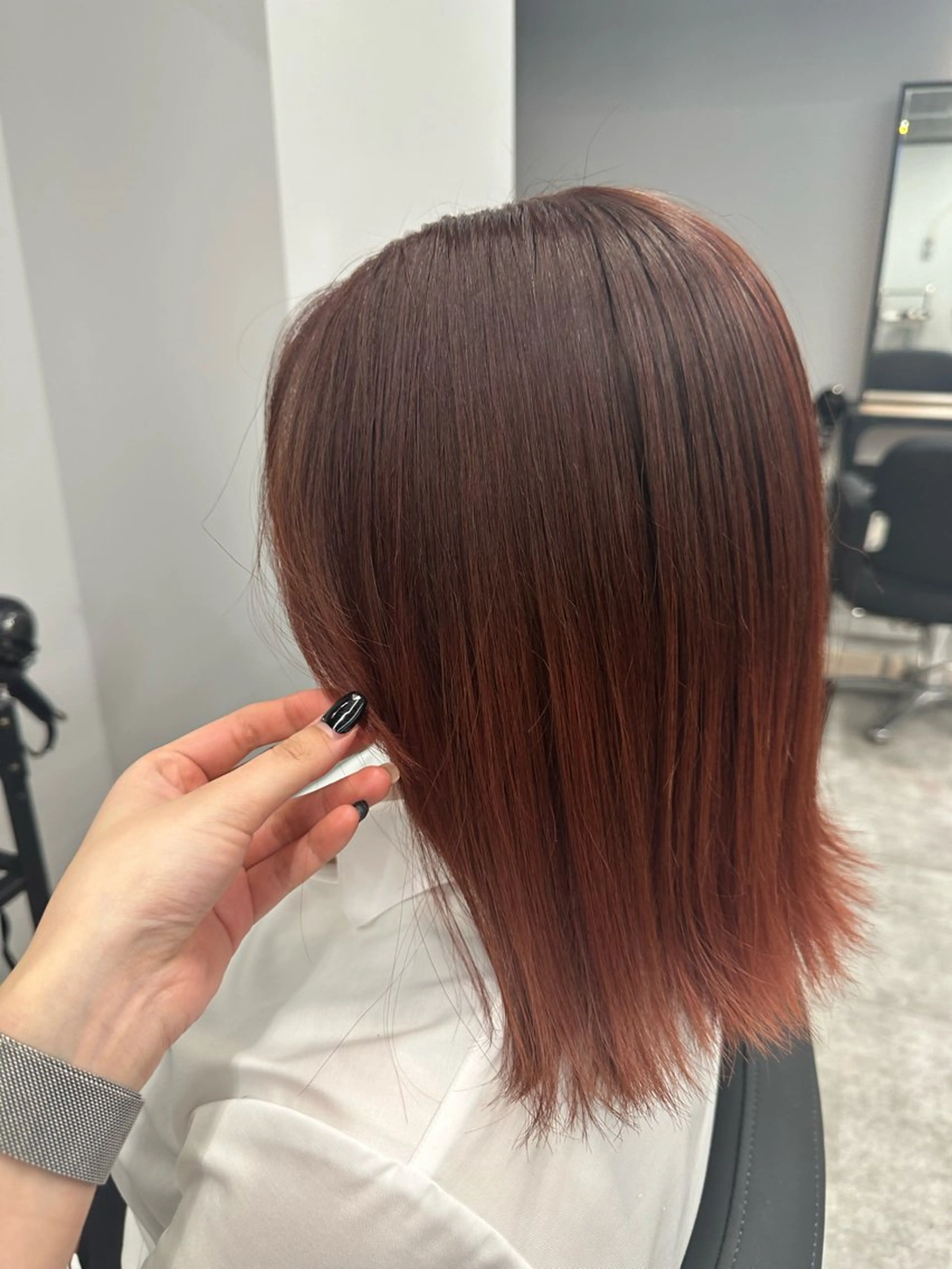 ミディアム カラー 縮毛矯正/艶カラー /髪質改善/なんばのヘアスタイル