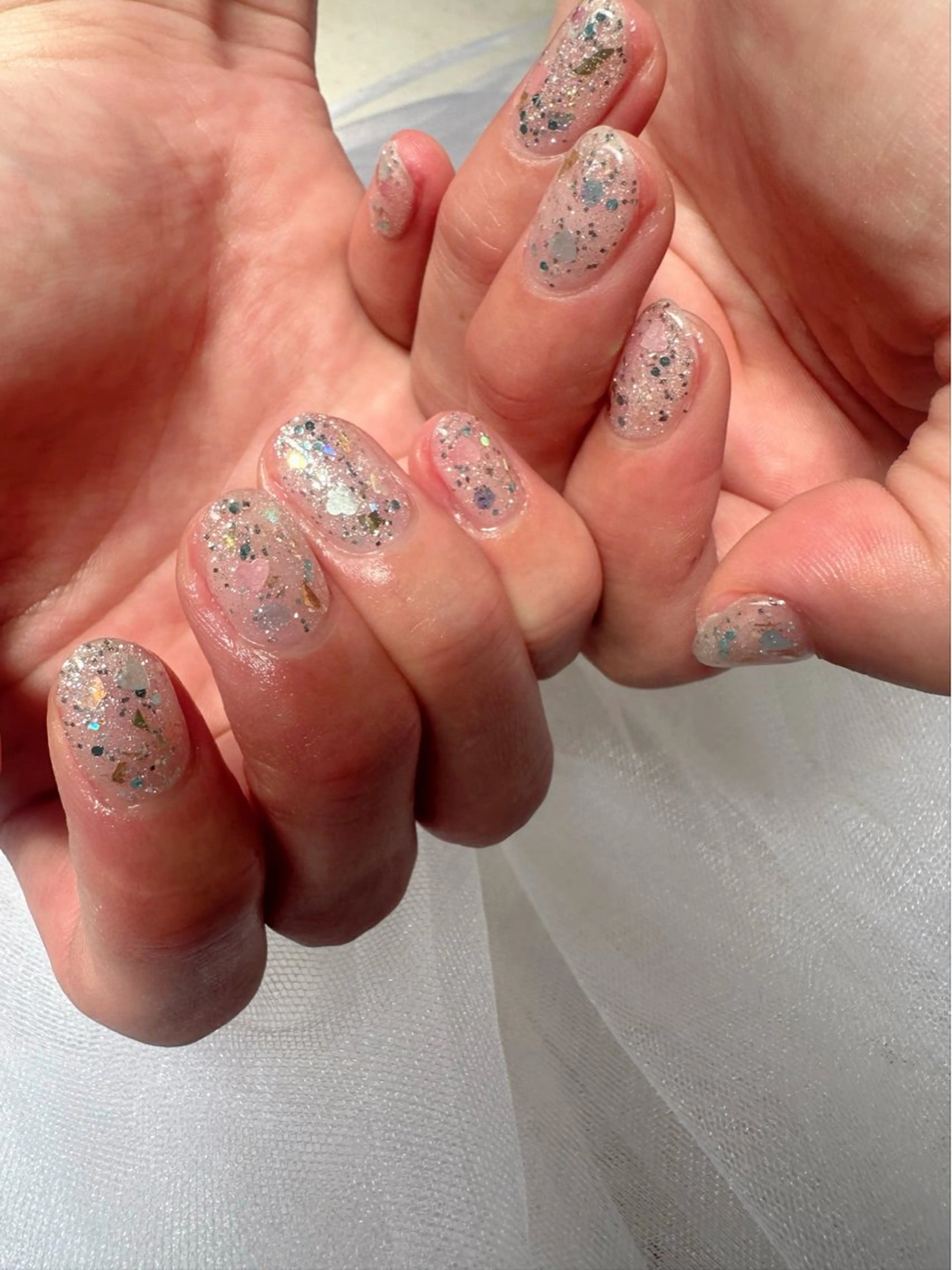 ネイル クリアネイル ホログラムネイル 氷ネイル・うるうるネイル キラキラネイル 韓国ネイル 🪞KAPE NAIL 🪞のネイルデザイン