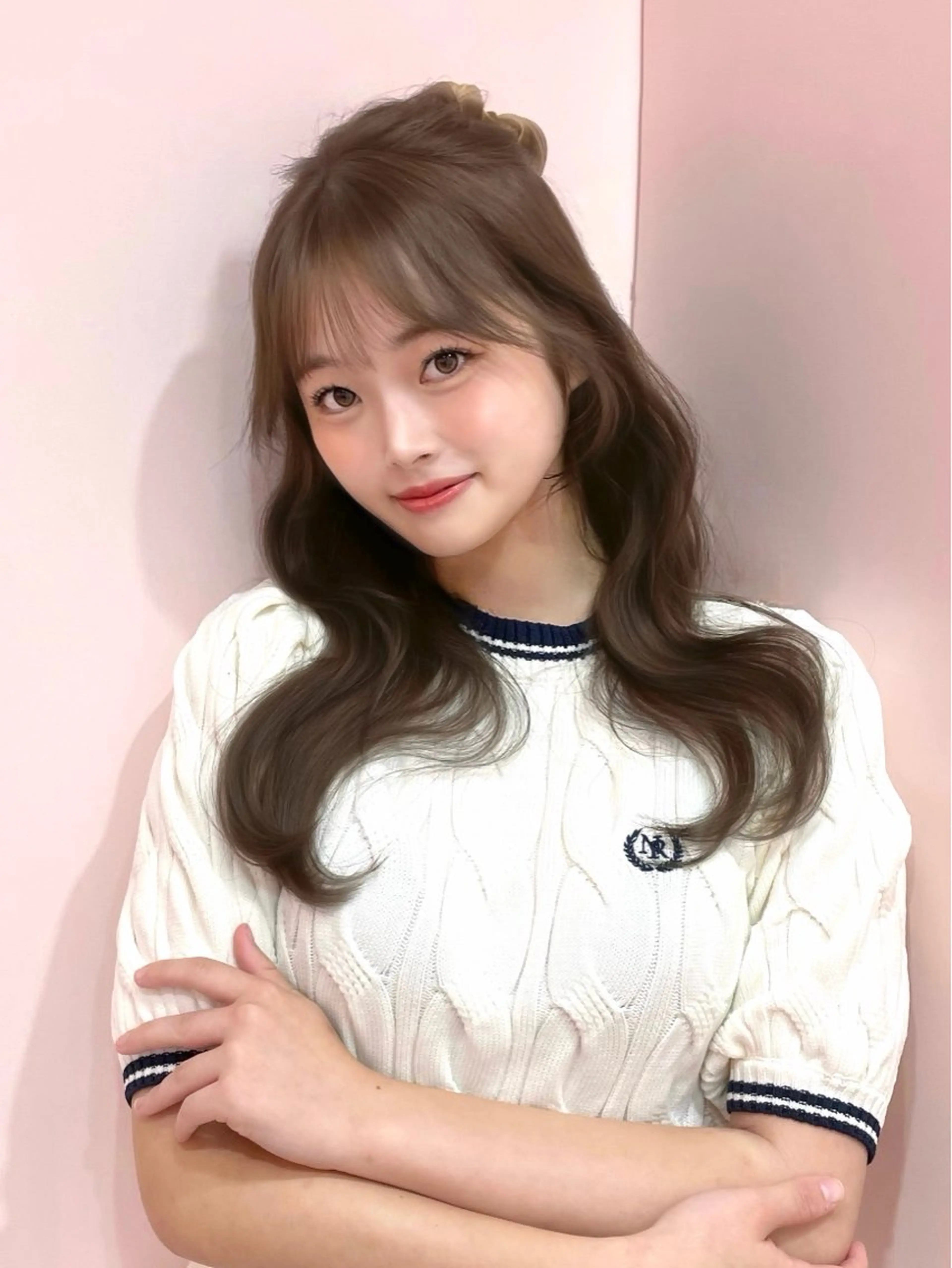 セミロング カラー ベージュカラー ブリーチ ブラウンカラー チョコレートブラウン 透明感カラー カット ヘアカラー トリートメント 渋谷/韓国ヘア/ 顔まわり♡Ayakaのヘアスタイル