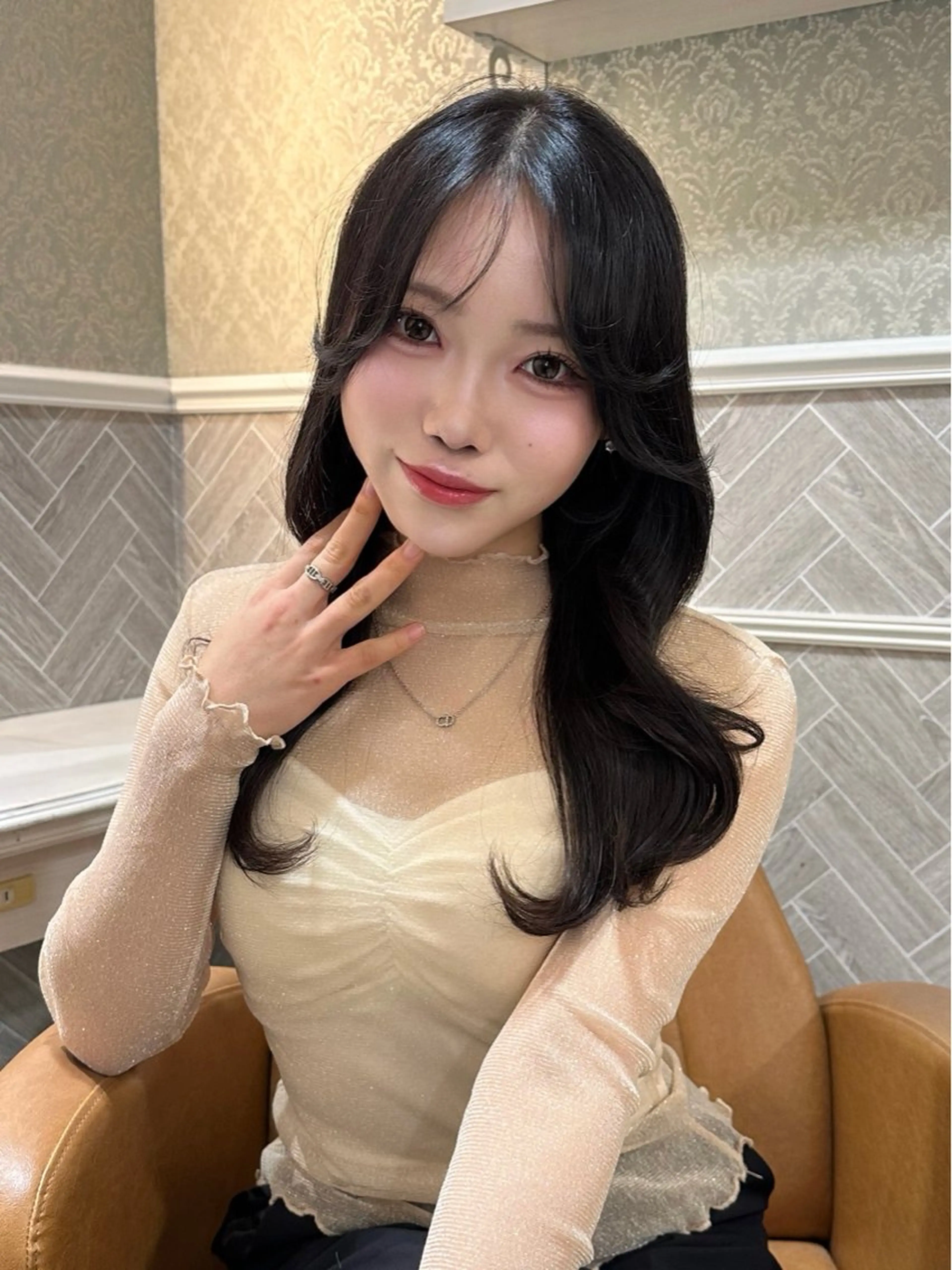 ロング カット ヘアカラー レイヤー/顔周り /ボブ/銀座/サラのヘアスタイル