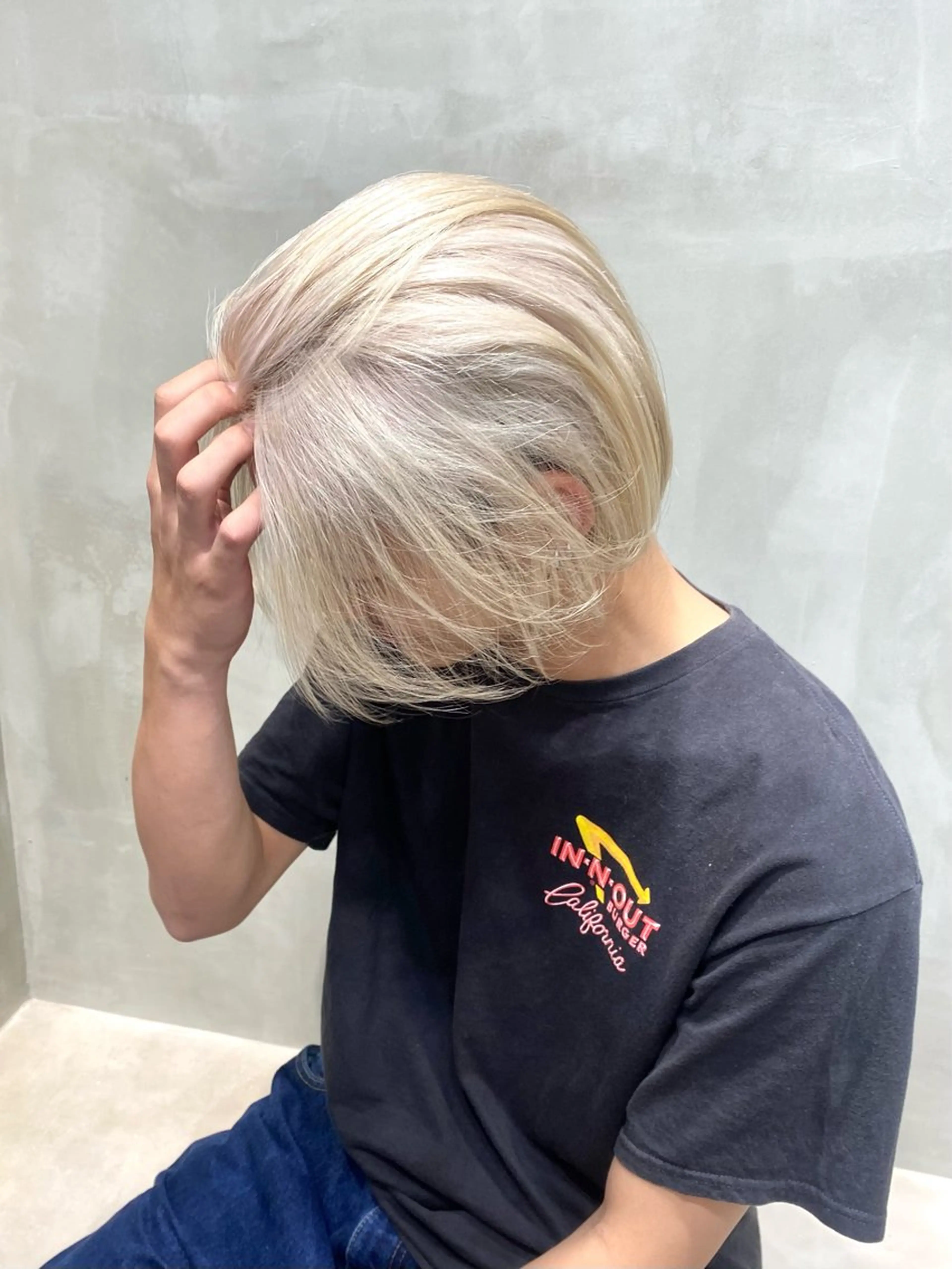 カラー メンズ ブロンド 🍈yurina 福岡/パーマ🍈のヘアスタイル