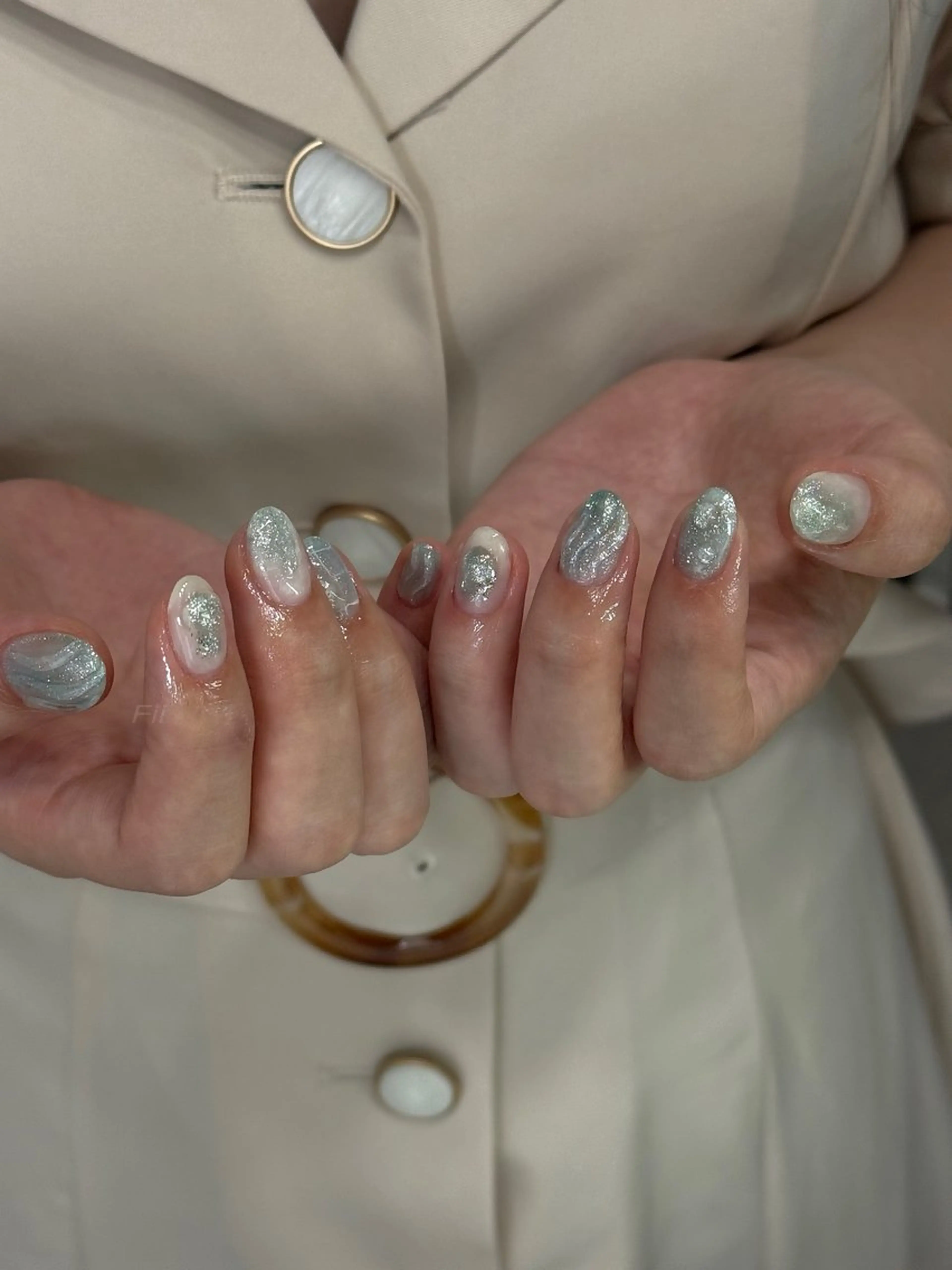 ネイル ニュアンスネイル 𝐅𝐢𝐢【本町/ ネイル】Miho💜のネイルデザイン