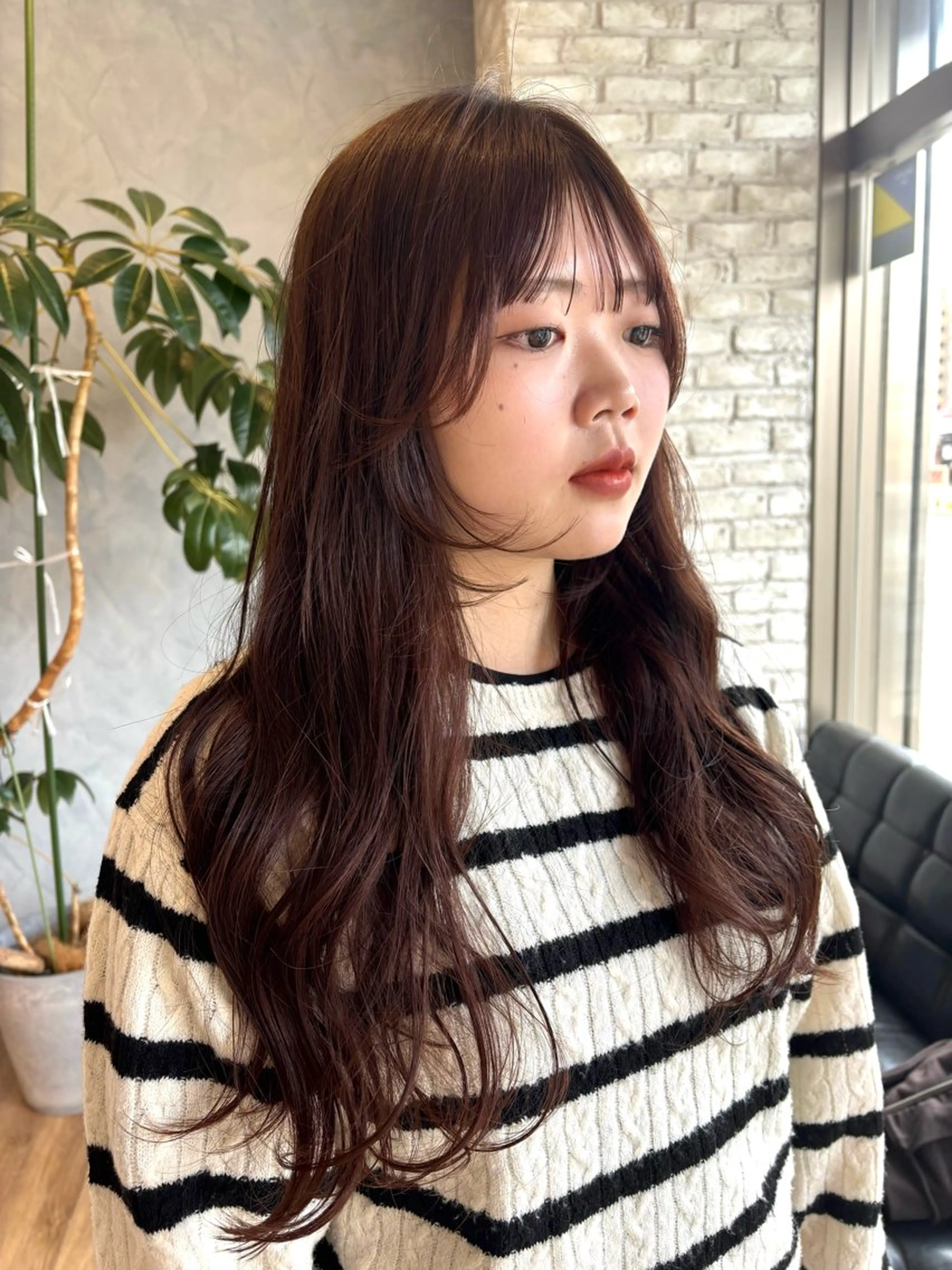 ロング カラー 顔周りカット レイヤーカット 迫 裕美のヘアスタイル