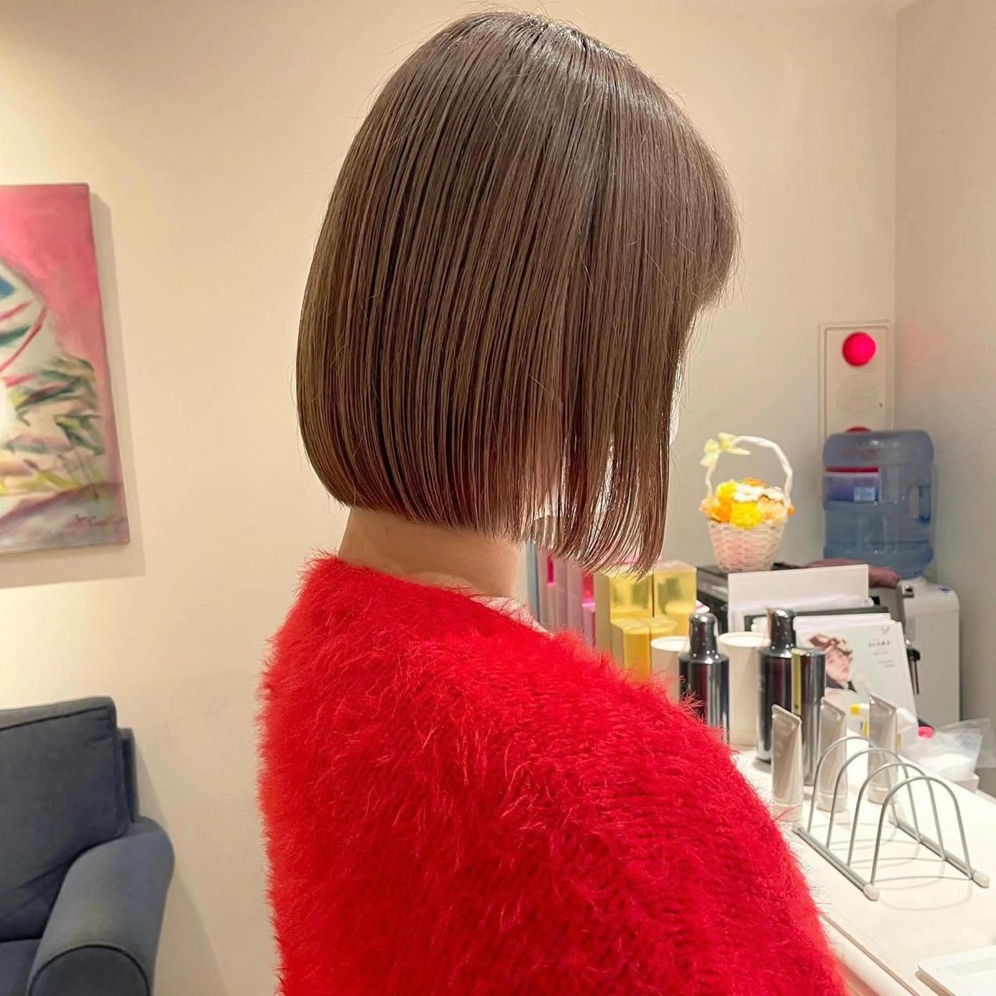 ショート カラー アッシュ ベージュカラー 透明感カラー ボブ ヘアカラー トリートメント ボブ/レイヤー/ケア パーマ/リュウタのヘアスタイル