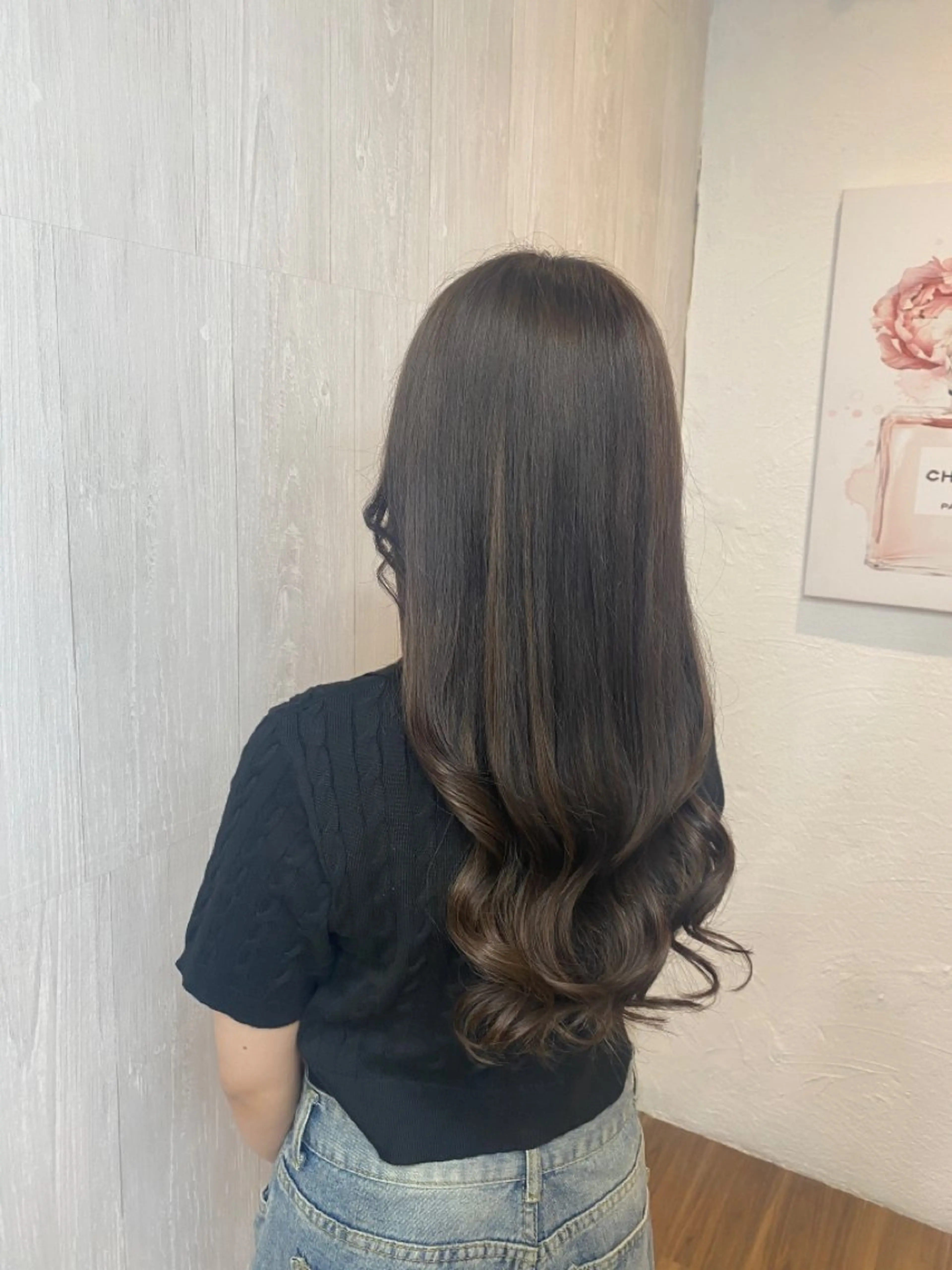 ロング カラー ブラウンカラー ナチュラルブラウン ヘアカラー GLOSS 心斎橋 山上のヘアスタイル