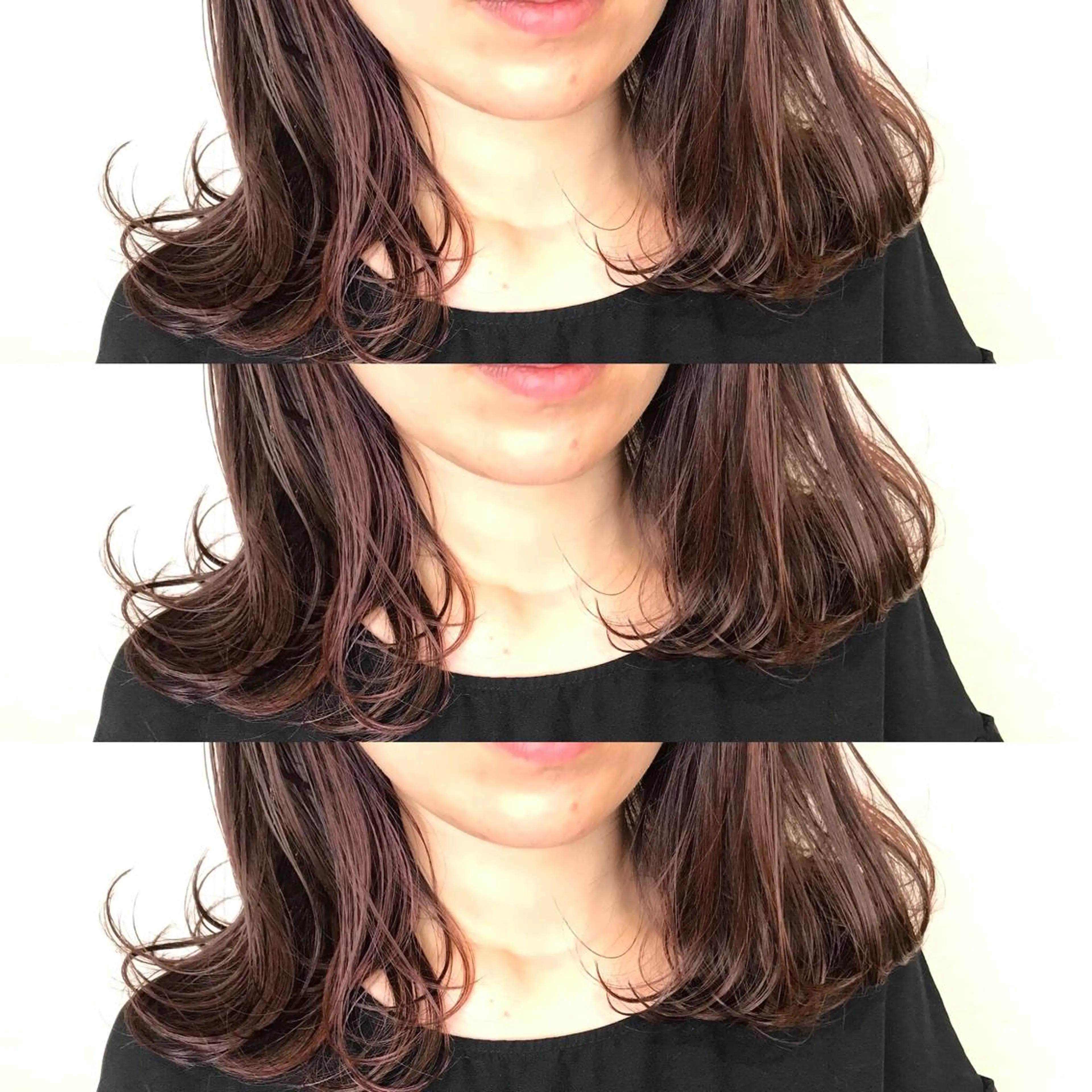 ミディアム カラー インナーカラー 韓国レイヤーカット/ ダブルカラーのヘアスタイル