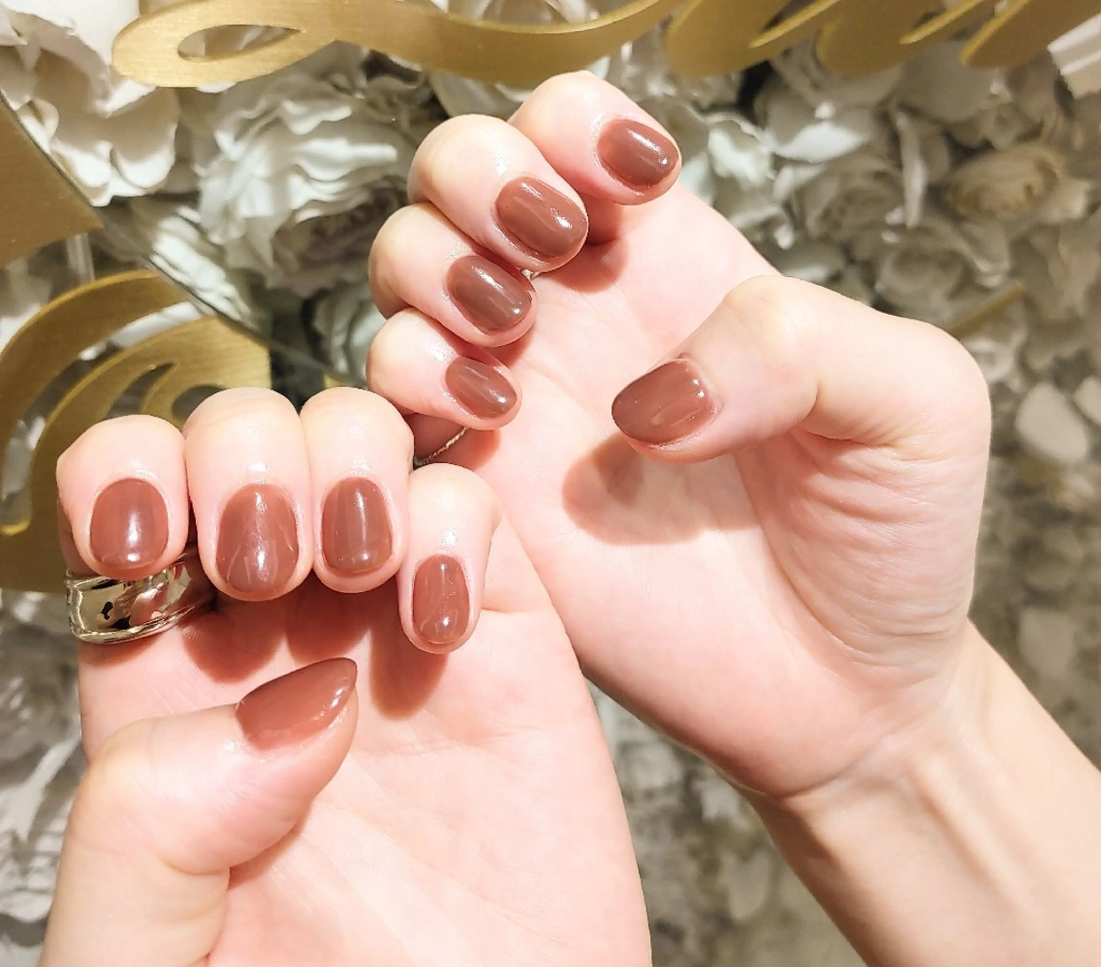 ネイル ブラウン ハンドネイル La Luna アヤカのネイルデザイン