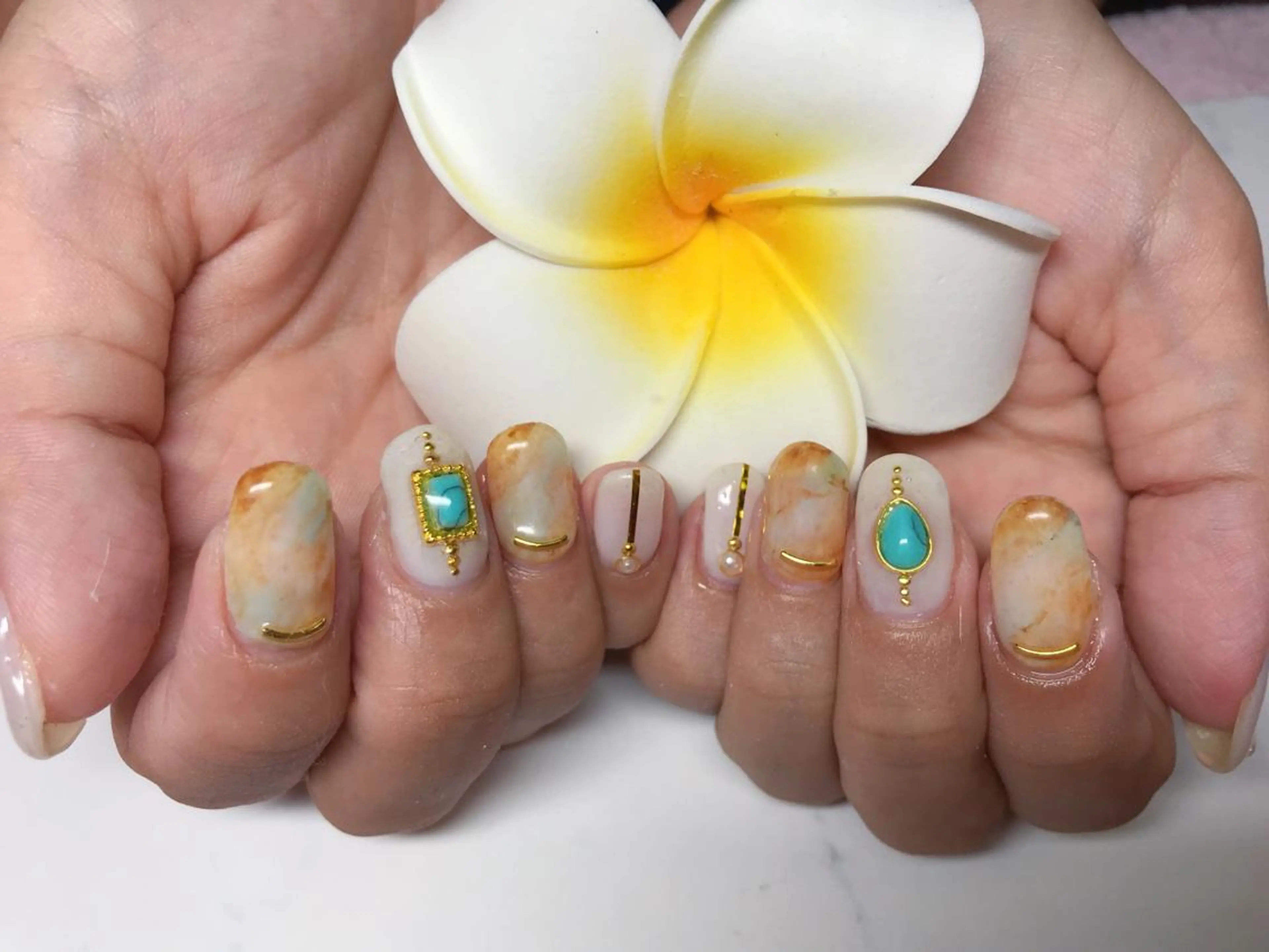 ネイル 大理石ネイル(マーブル) ハンドネイル Nail Salon macherieのネイルデザイン