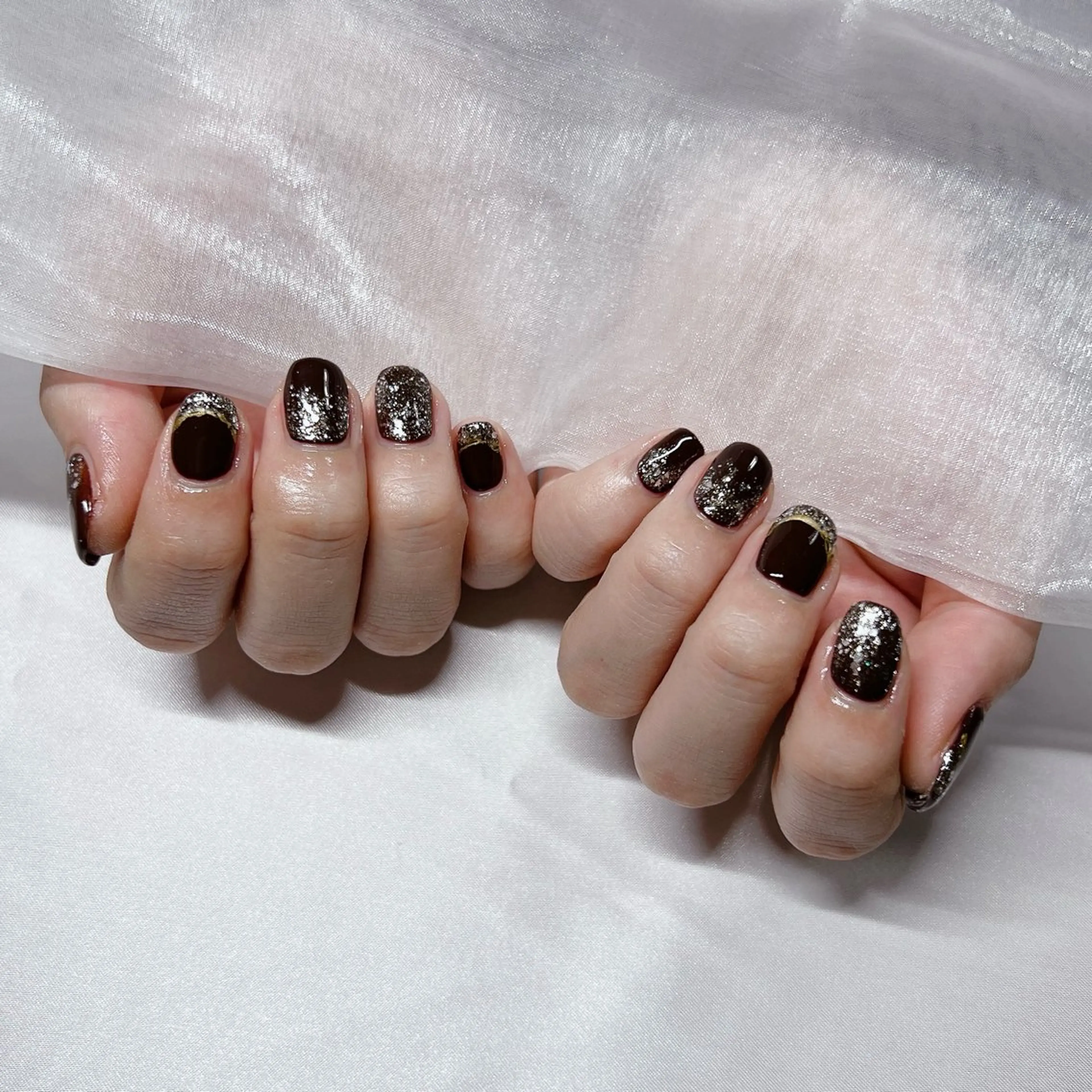 ネイル ジェルネイル 韓国ネイル ラメ(グリッター) マグネットネイル 持ち込み ハンドネイル -nail salon-Reward所属・nail salon Rewardのネイルデザイン