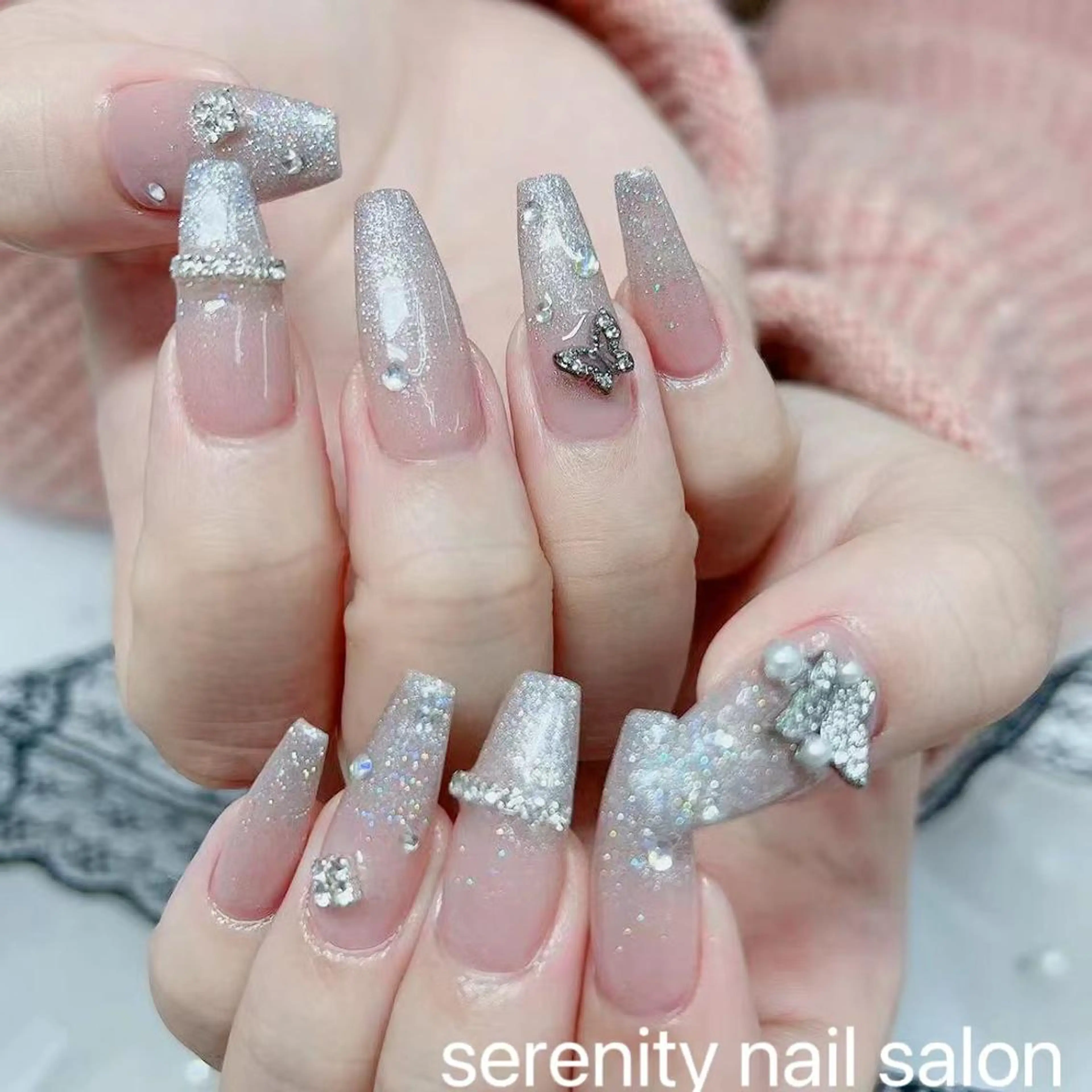 🧸【オフ込み】‼️　　　　              写真持ち込みデザイン(アート、大きいパーツ8本まで) ➕2本単色の写真