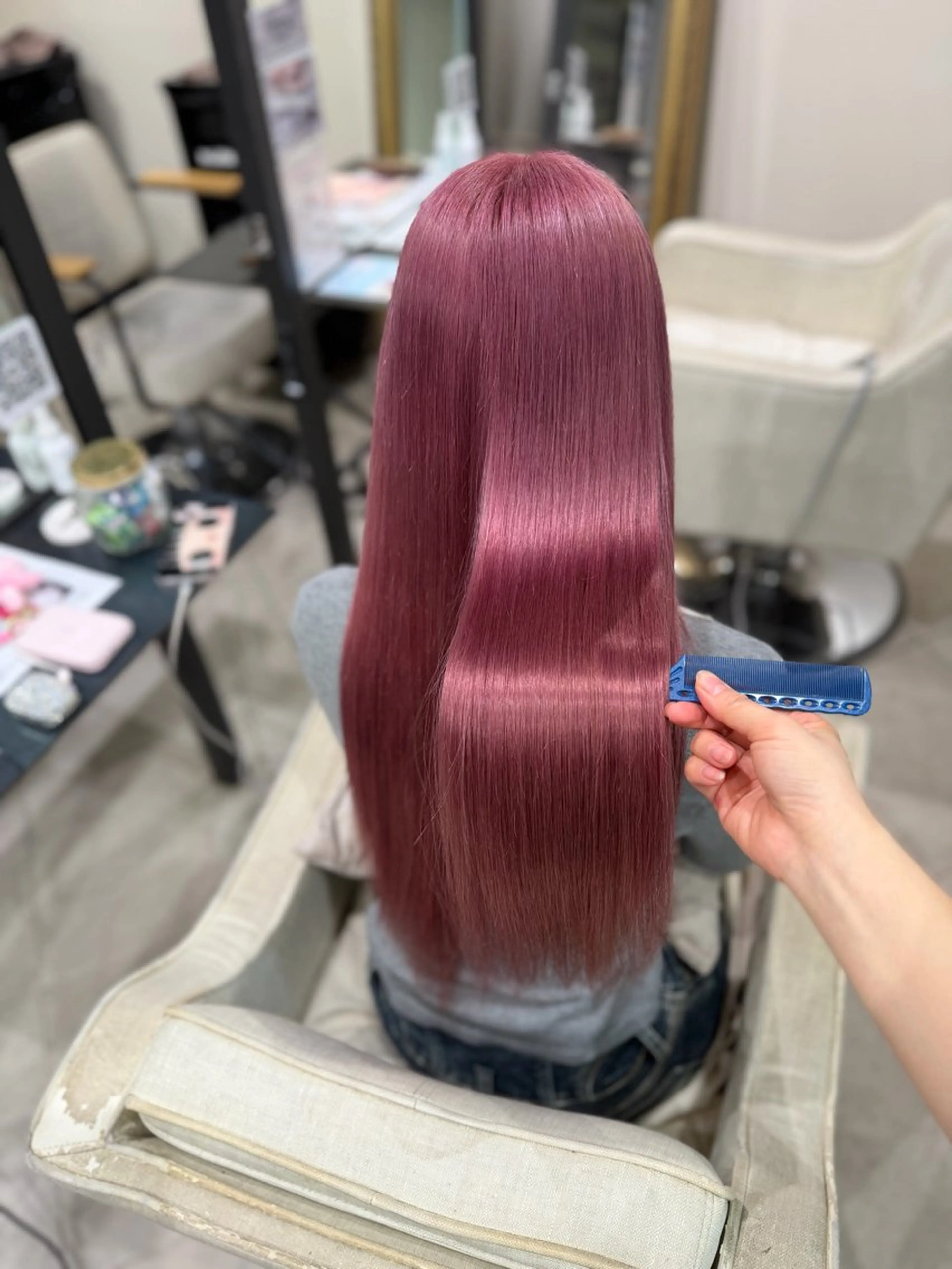 ロング カラー ピンクカラー ヘアカラー 🦋美髪/エクステ 🦋アベイクミのヘアスタイル