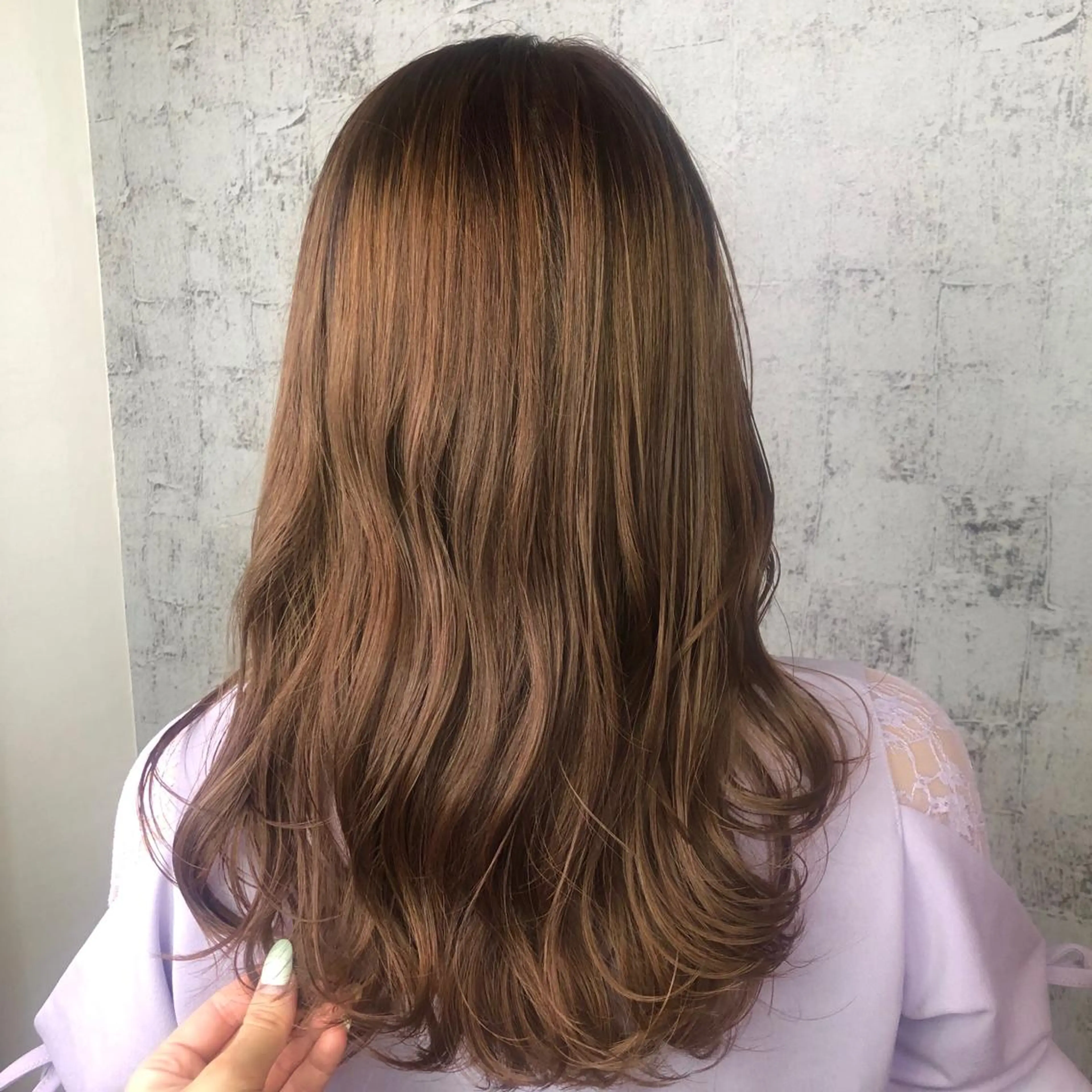 ロング カラー ベージュカラー ピンクカラー ピンクベージュ ベージュ/インナー カラー🤍Rieのヘアスタイル