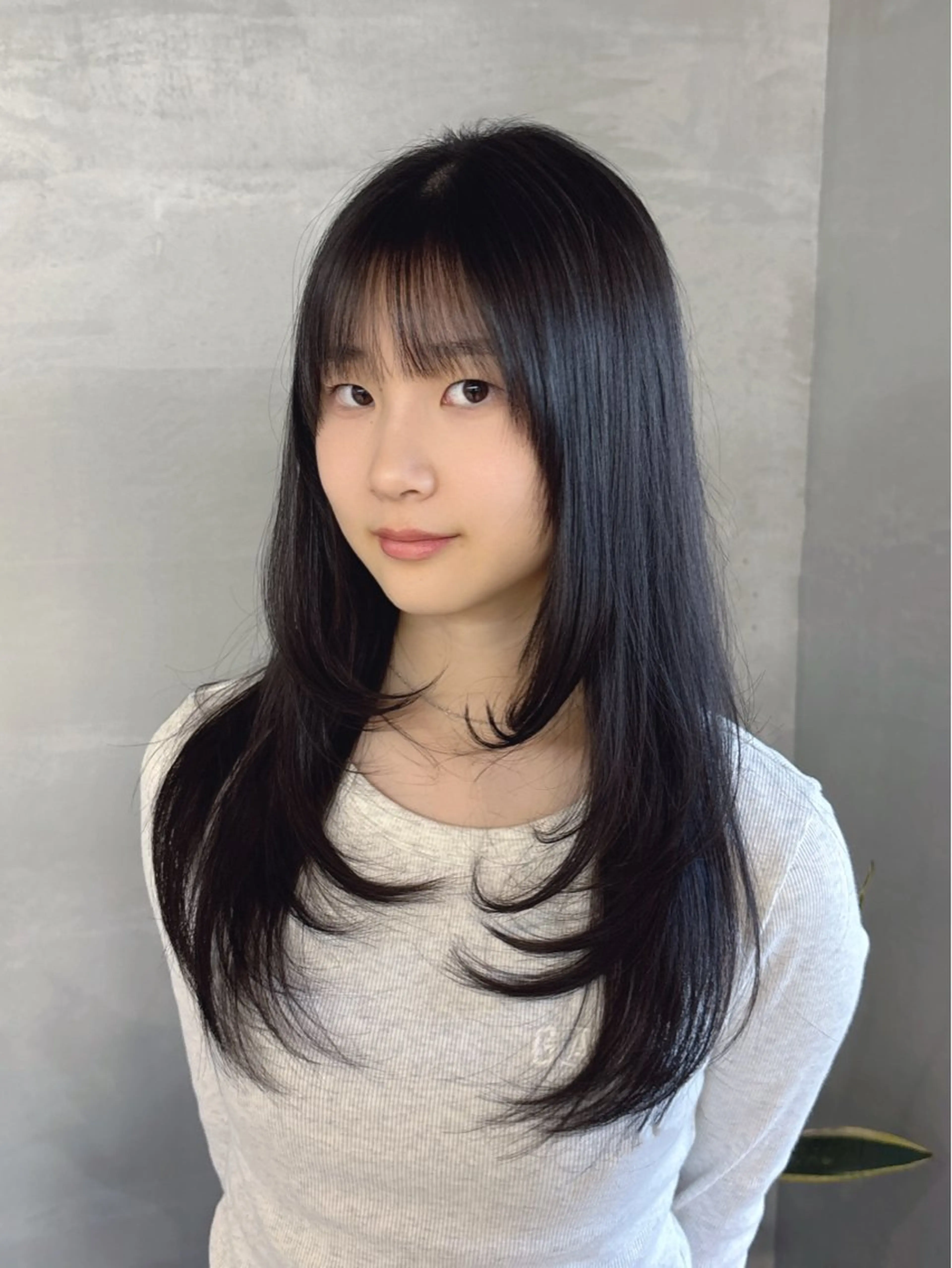 ロング ボブ 顔まわりレイヤー 顔周りカット ハッシュカット レイヤーカット TWIN【トゥイン】所属・👑似合わせレイヤー が好評👑佐久田のヘアスタイル