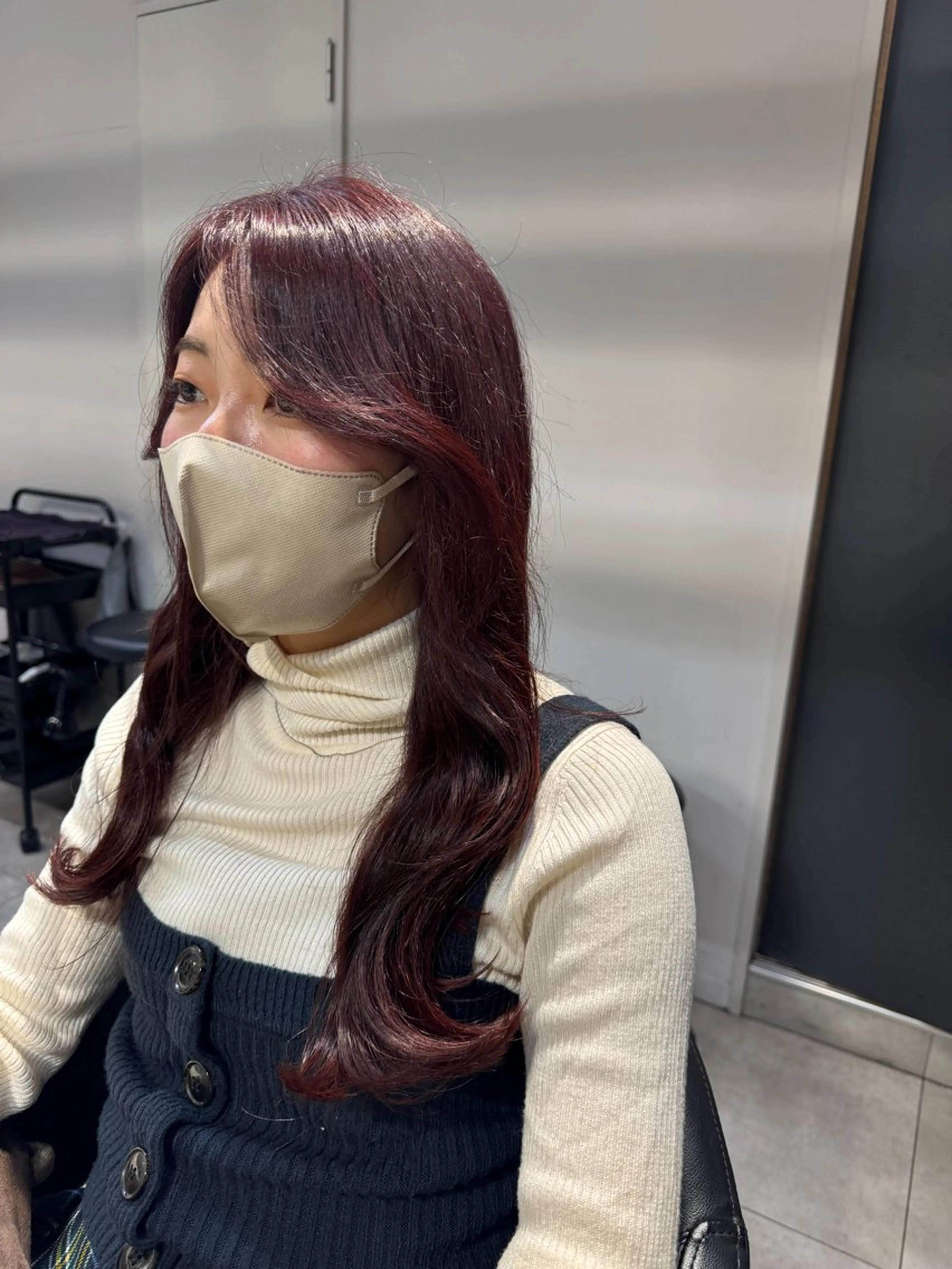 ロング カラー カシス ピンクカラー カット ヘアカラー トリートメント Dxxxx III所属・女性目線の大人 メンズ*Ayakaのヘアスタイル