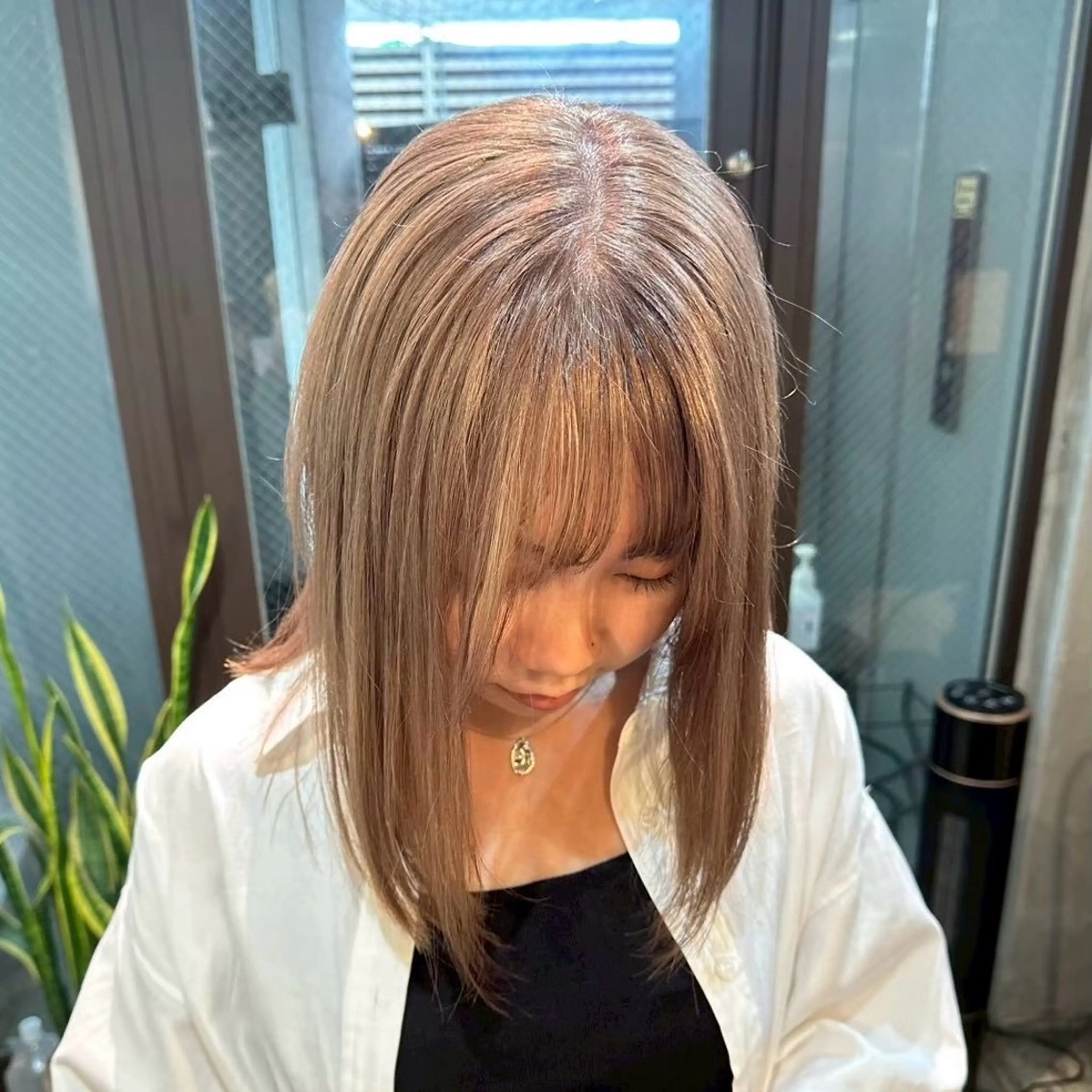 ミディアム カラー ヘアカラー 縮毛矯正 /艶カラー risako🫧のヘアスタイル