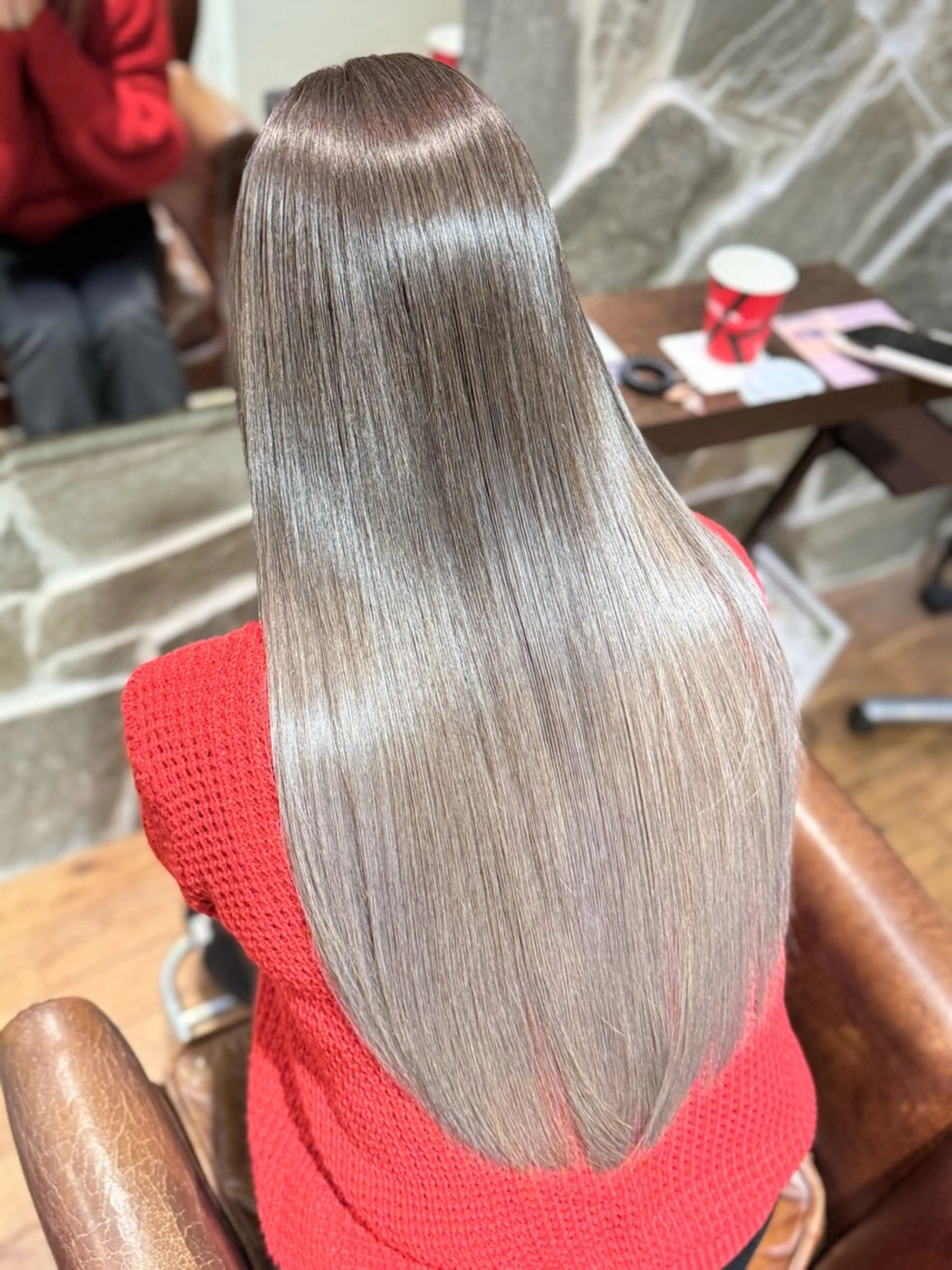 ロング アッシュ 髪質改善 縮毛矯正 トリートメント 🦭うるツヤ髪 /藤本和明🦭のヘアスタイル