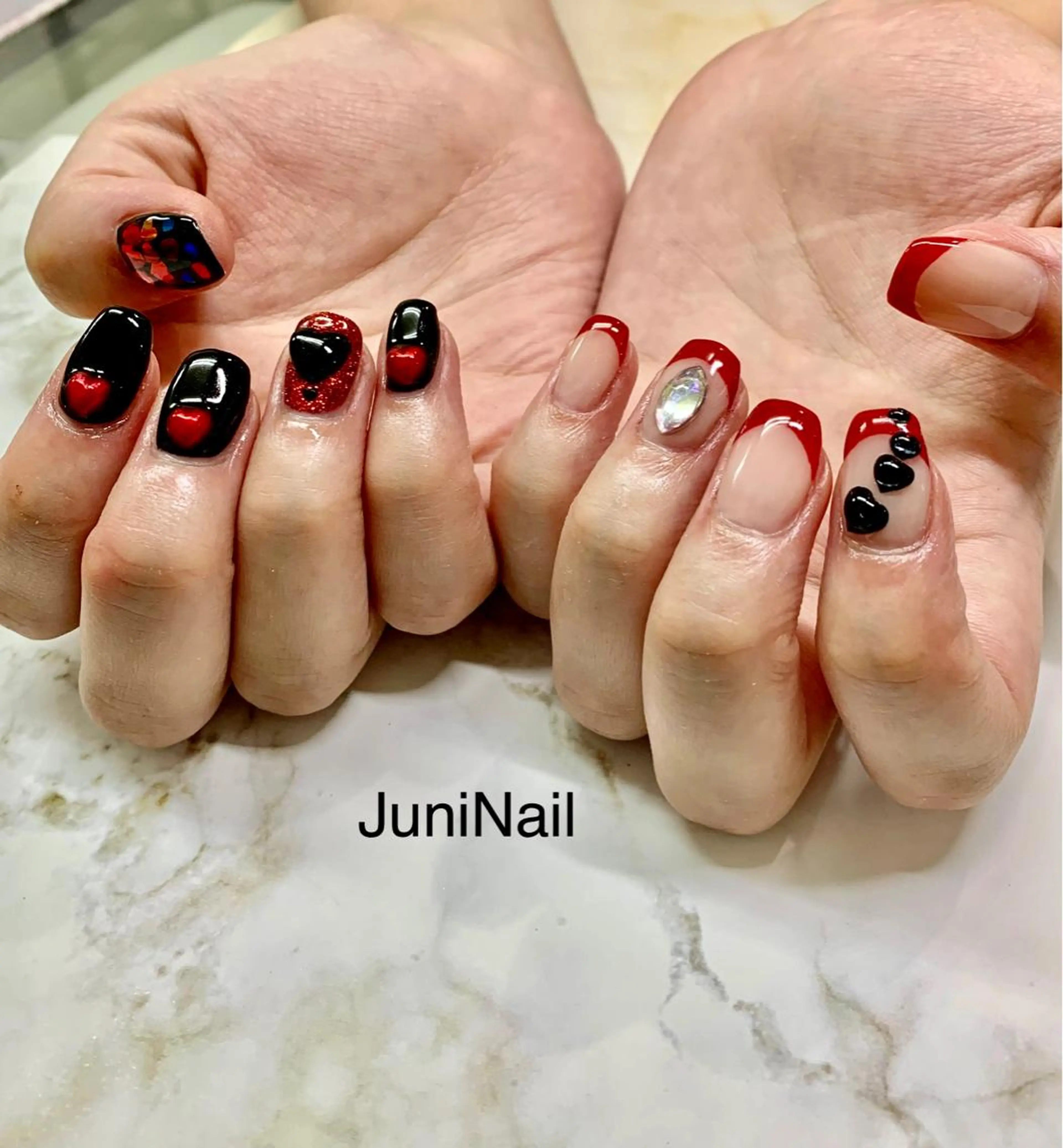 ネイル オーロラネイル クリアネイル フラッシュネイル フレンチネイル 氷ネイル・うるうるネイル ハンドネイル JuniNail 주니네일🇰🇷suのネイルデザイン
