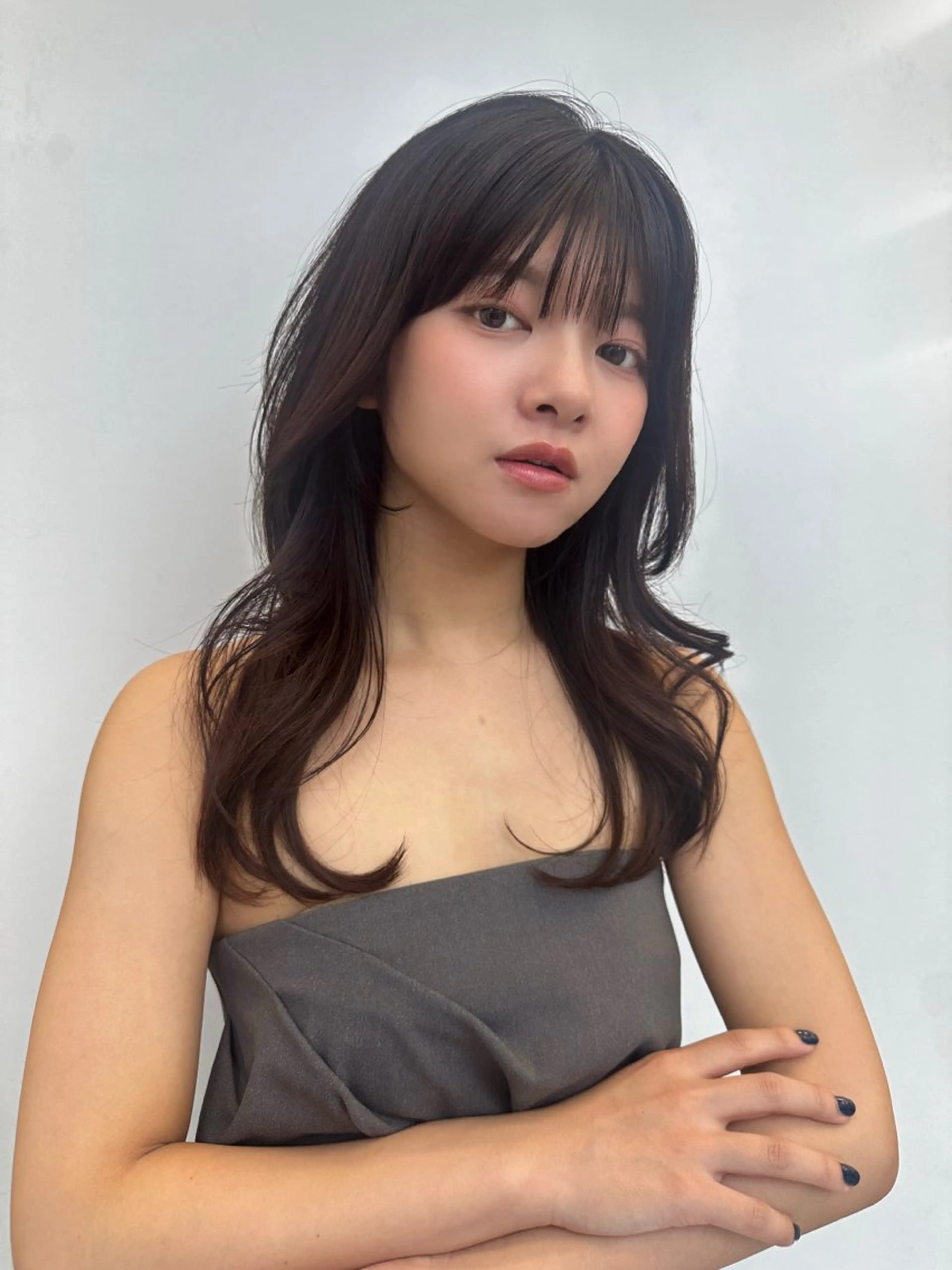 セミロング カット ヘアカラー 顔まわりカット/艶髪 カラー✨けいとのヘアスタイル