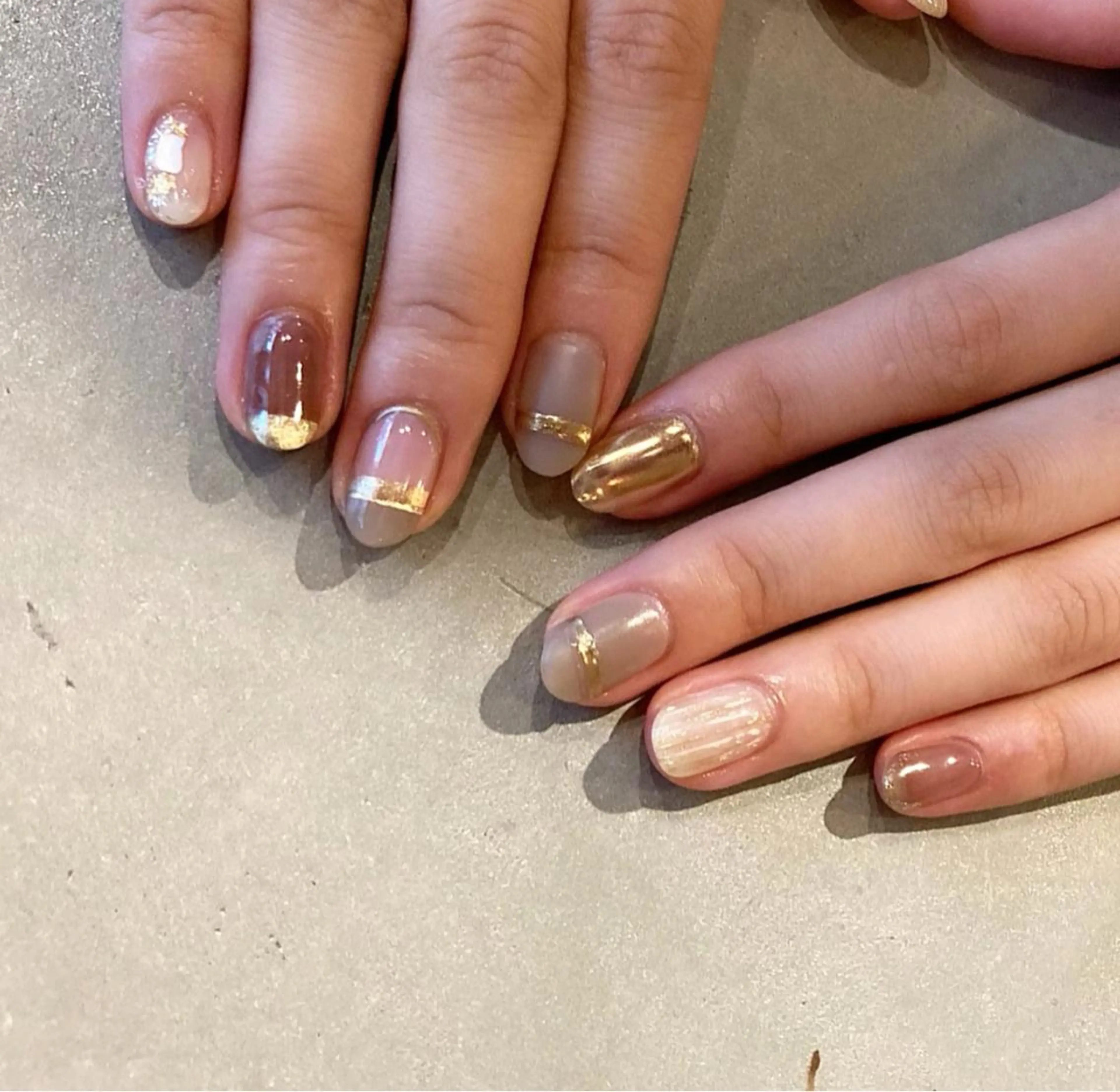 ネイル アートネイル 長さ出し ジェルネイル マットネイル ミラーネイル ハンドネイル nail salon Soeurのネイルデザイン