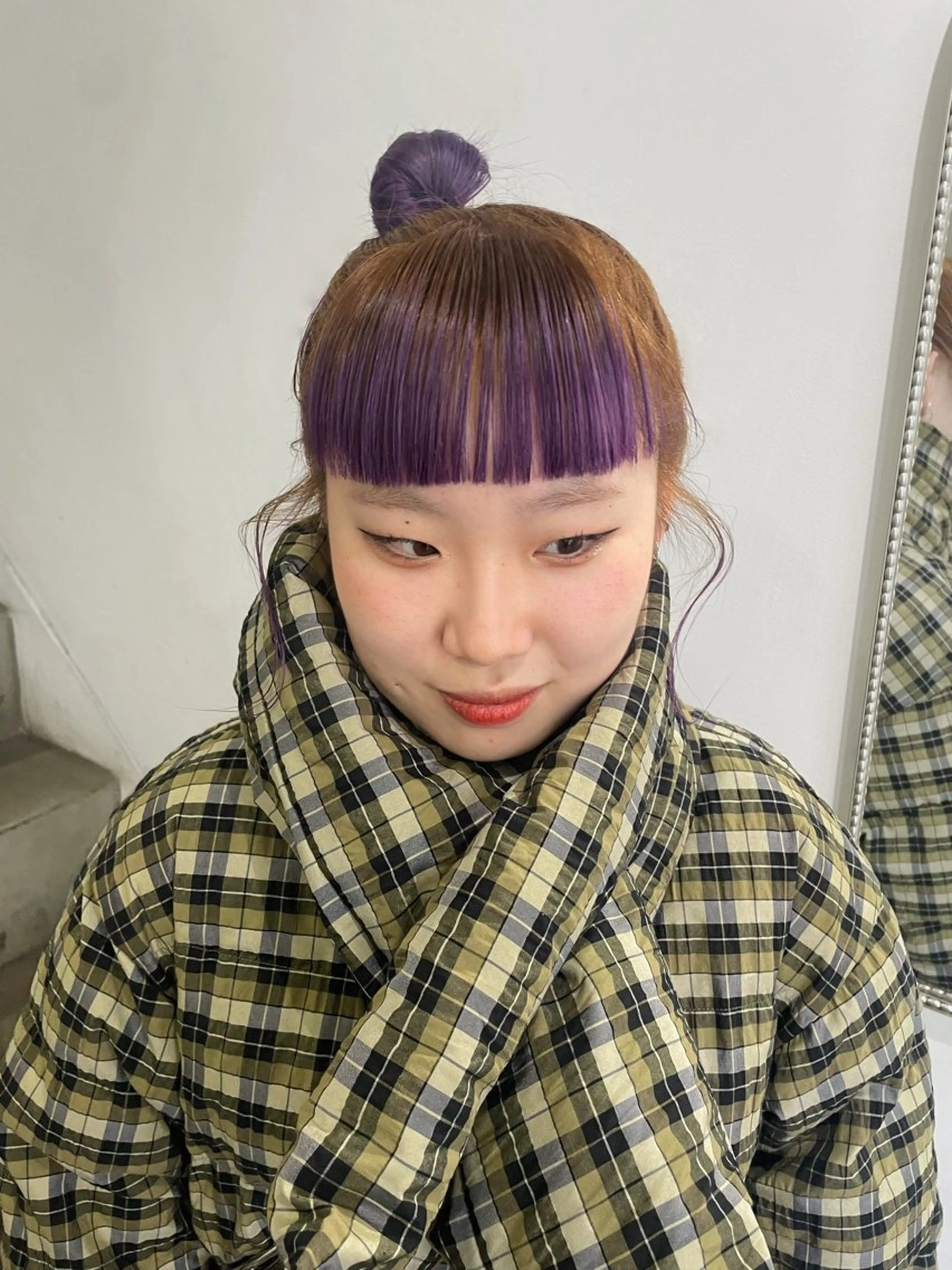 ミディアム カラー ヘアアレンジ ブリーチ ハイトーンカラー ブリーチなしカラー ヘアカラー CACHÉ わっちょのヘアスタイル