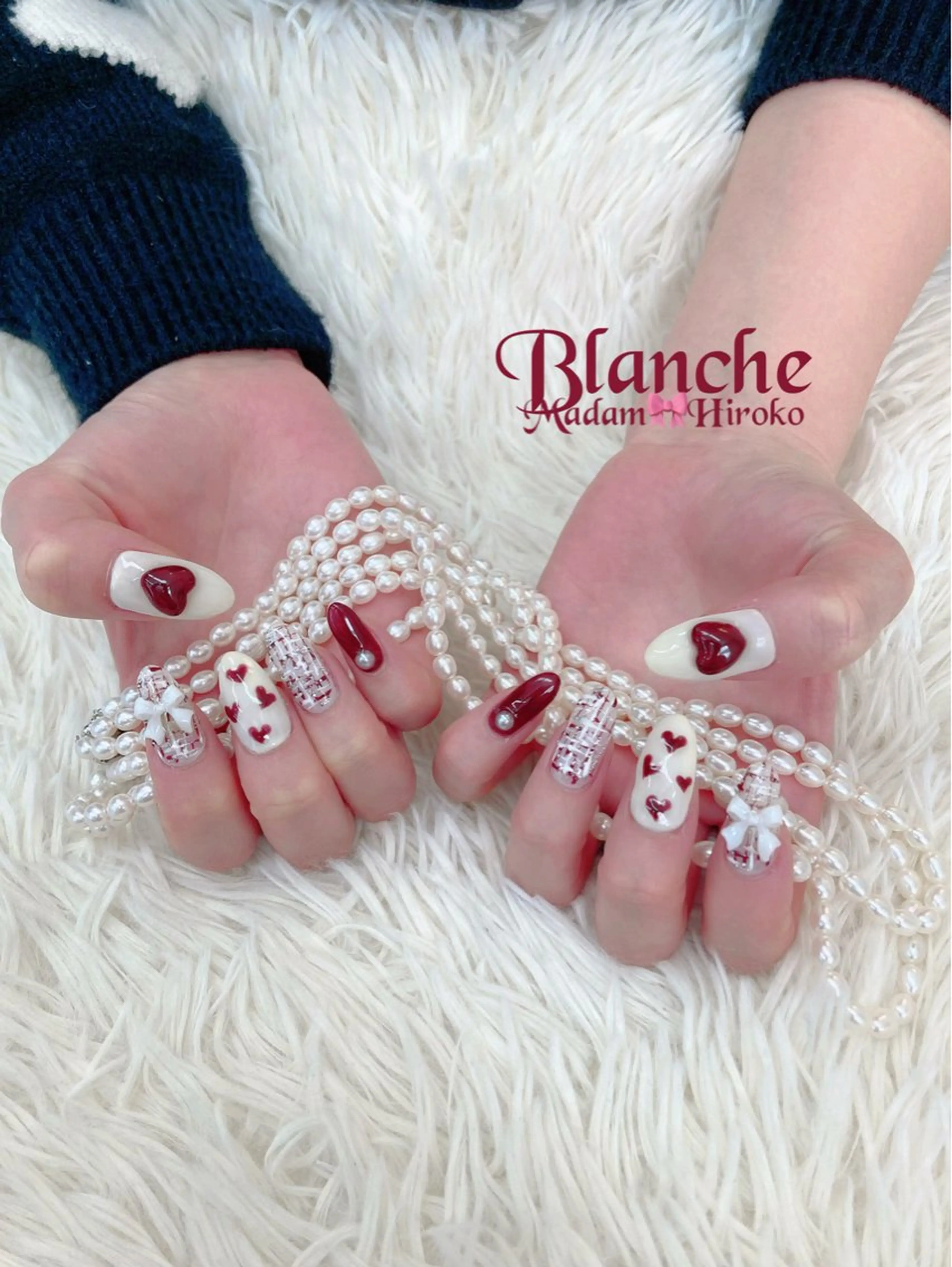 ネイル バレンタイン ハンドネイル ハンドケア Lianネイル 寛子Lianのネイルデザイン