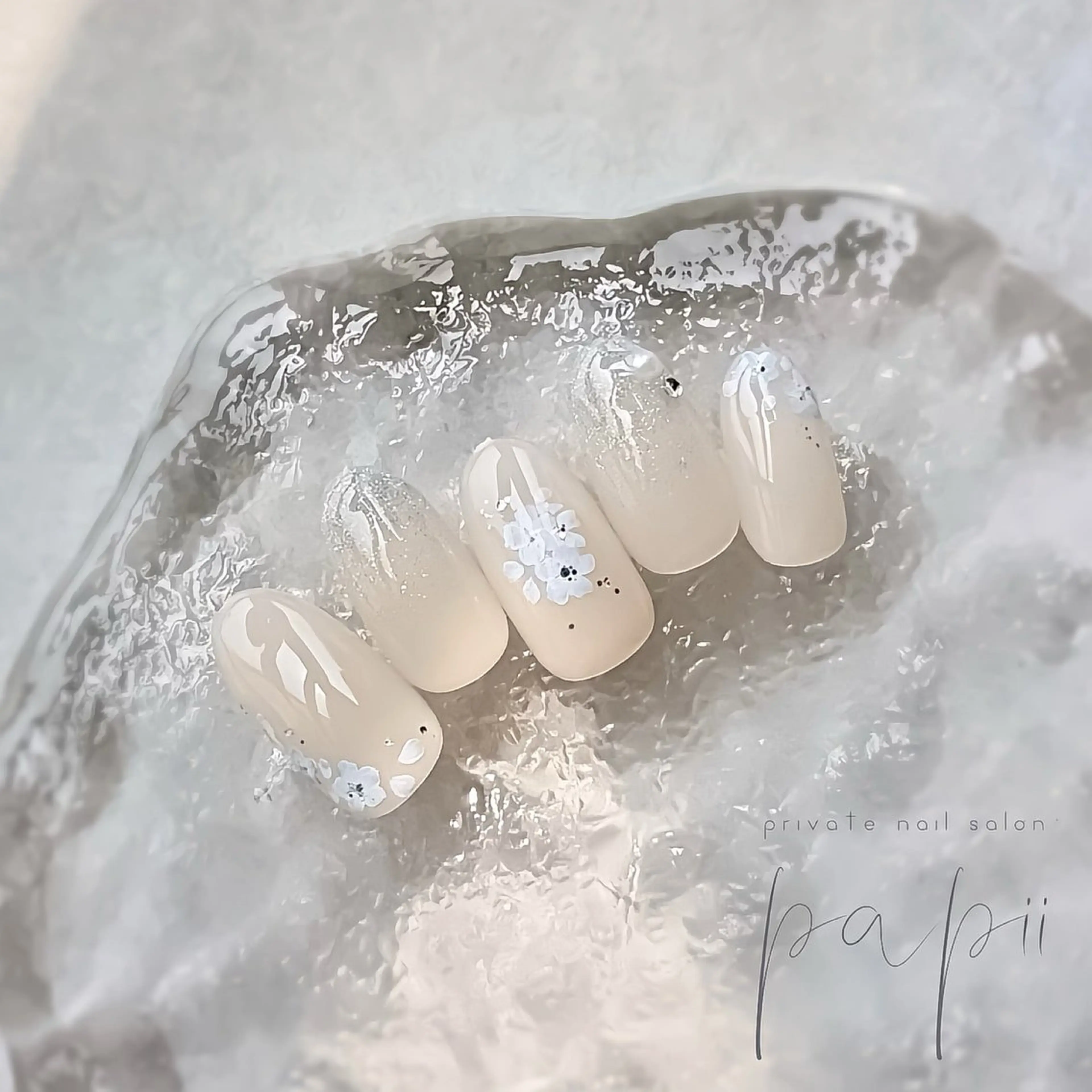 ネイル フラワーネイル ワンカラーネイル ハンドネイル private nail salon papii所属・papii☆ kurodaのネイルデザイン