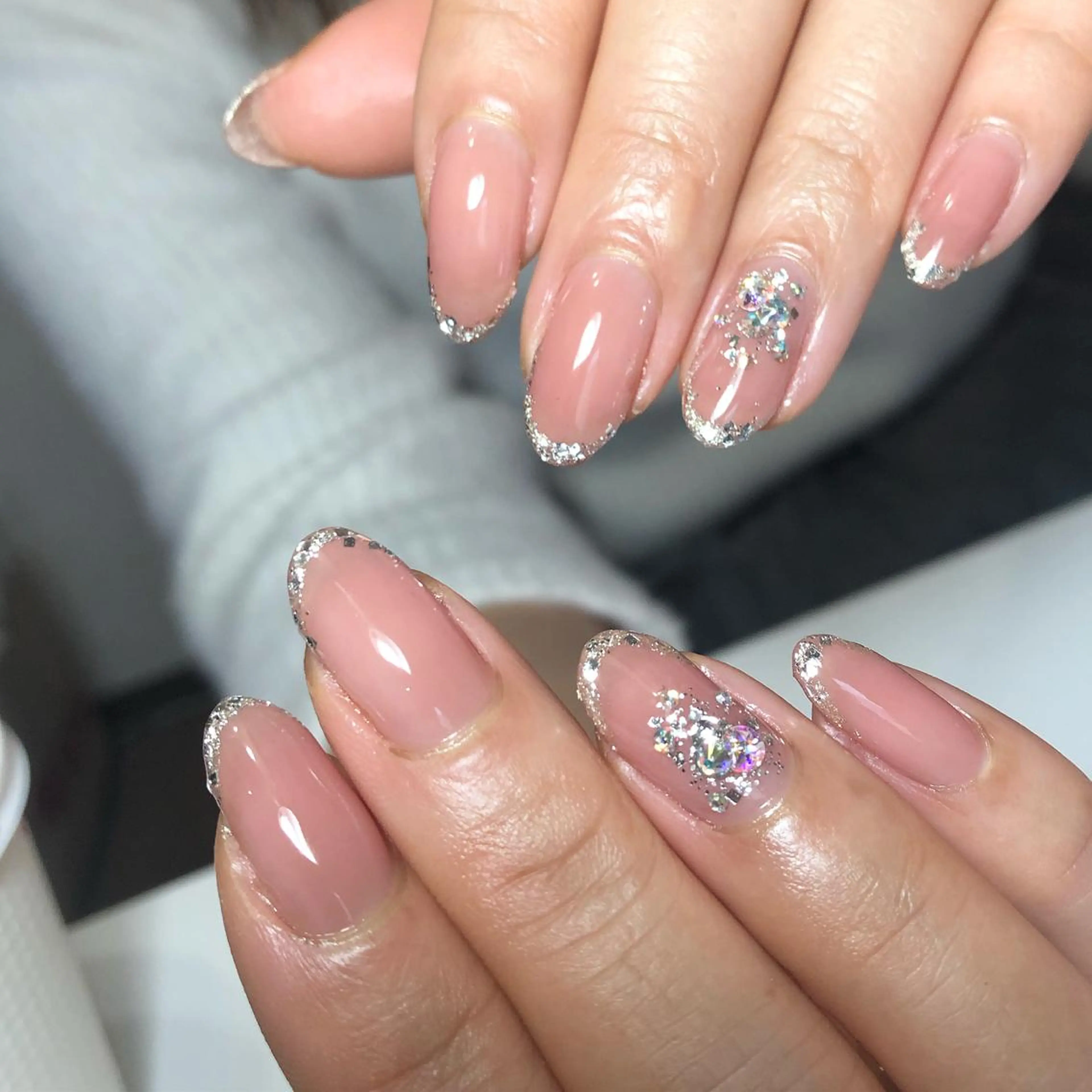 ネイル フレンチネイル ラメ(グリッター) ネイルサロン Sweetのネイルデザイン