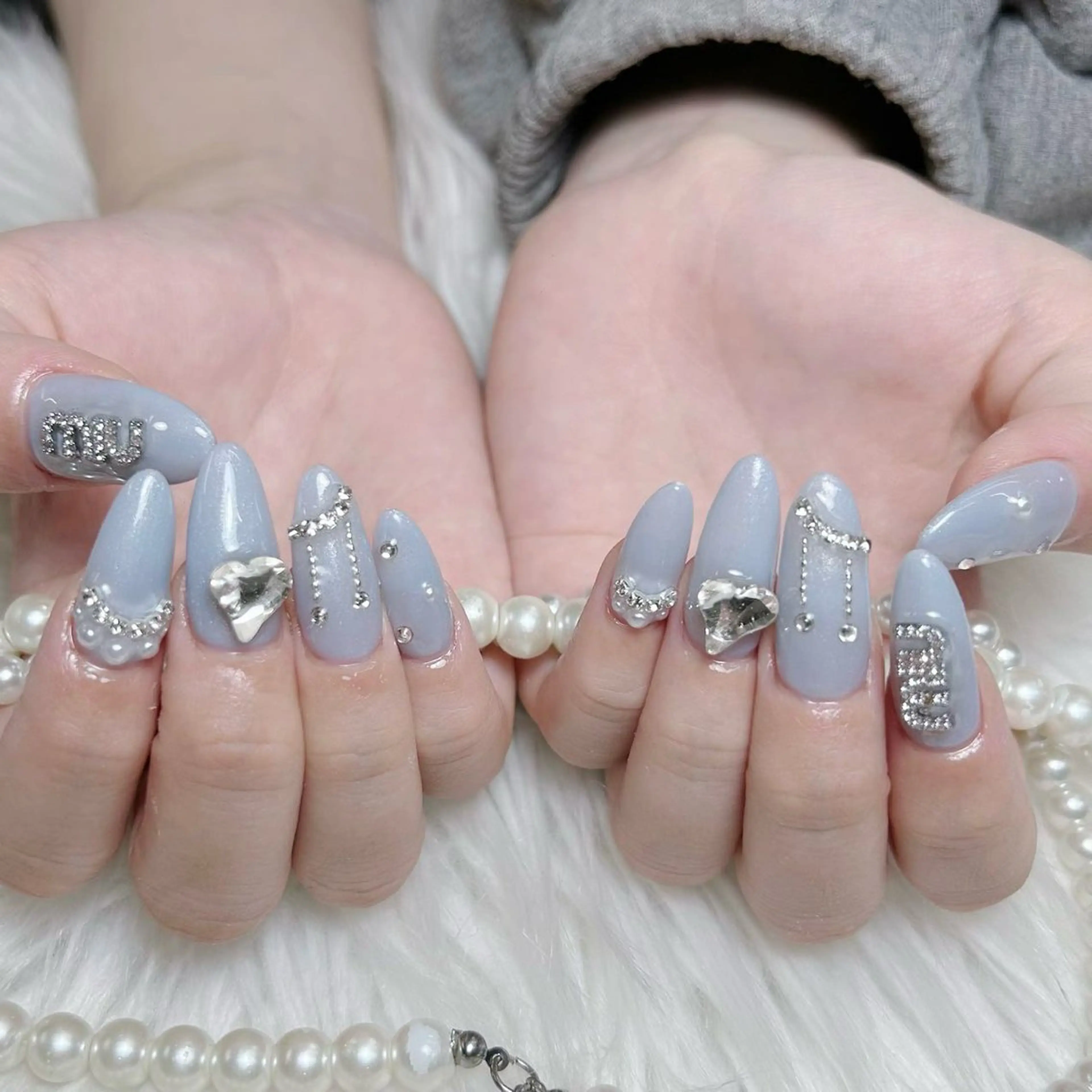 ネイル 長さ出し フレンチネイル ジェルネイル ガラスフレンチ 韓国ネイル ハンドネイル ハンドケア For U nail スカルプ専門店のネイルデザイン