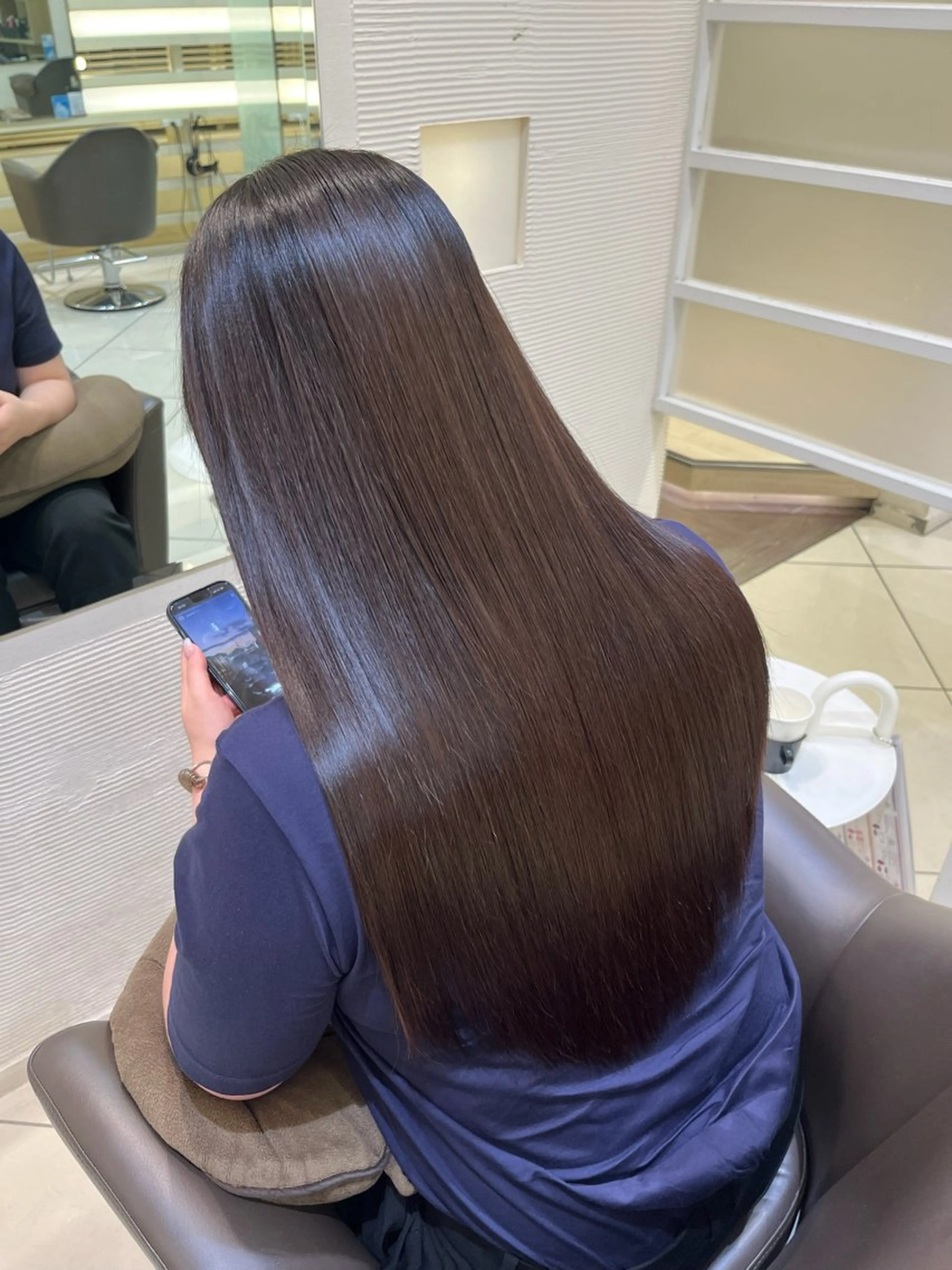 ロング 縮毛矯正 トリートメント 🫧オリーブカラー/ 酸性縮毛矯正銀座🫧のヘアスタイル