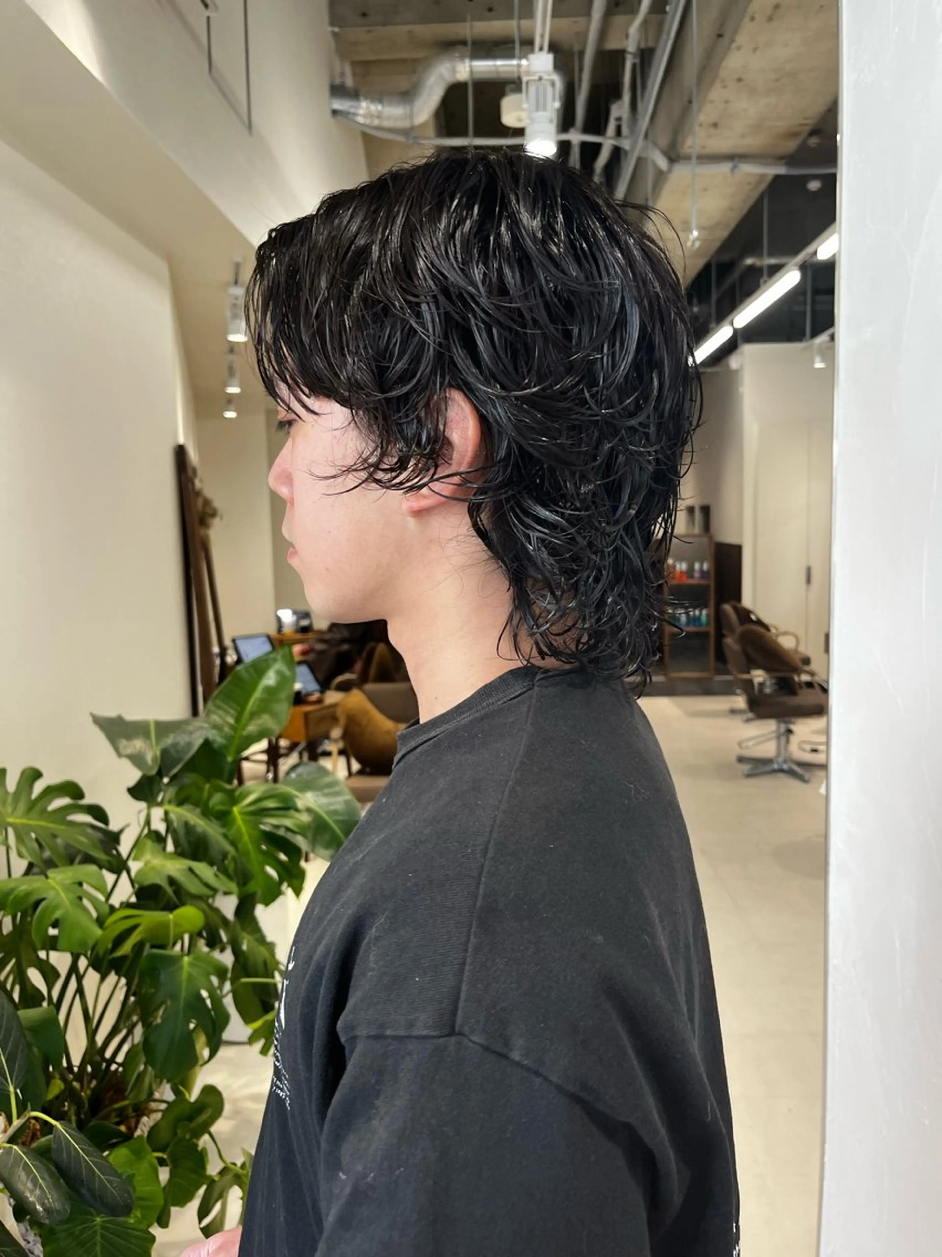 ミディアム パーマ メンズ ミディアムパーマ メンズパーマ メンズウルフカット レイヤーカット ウルフカット レイヤーカット/ カラー/ko-noのヘアスタイル