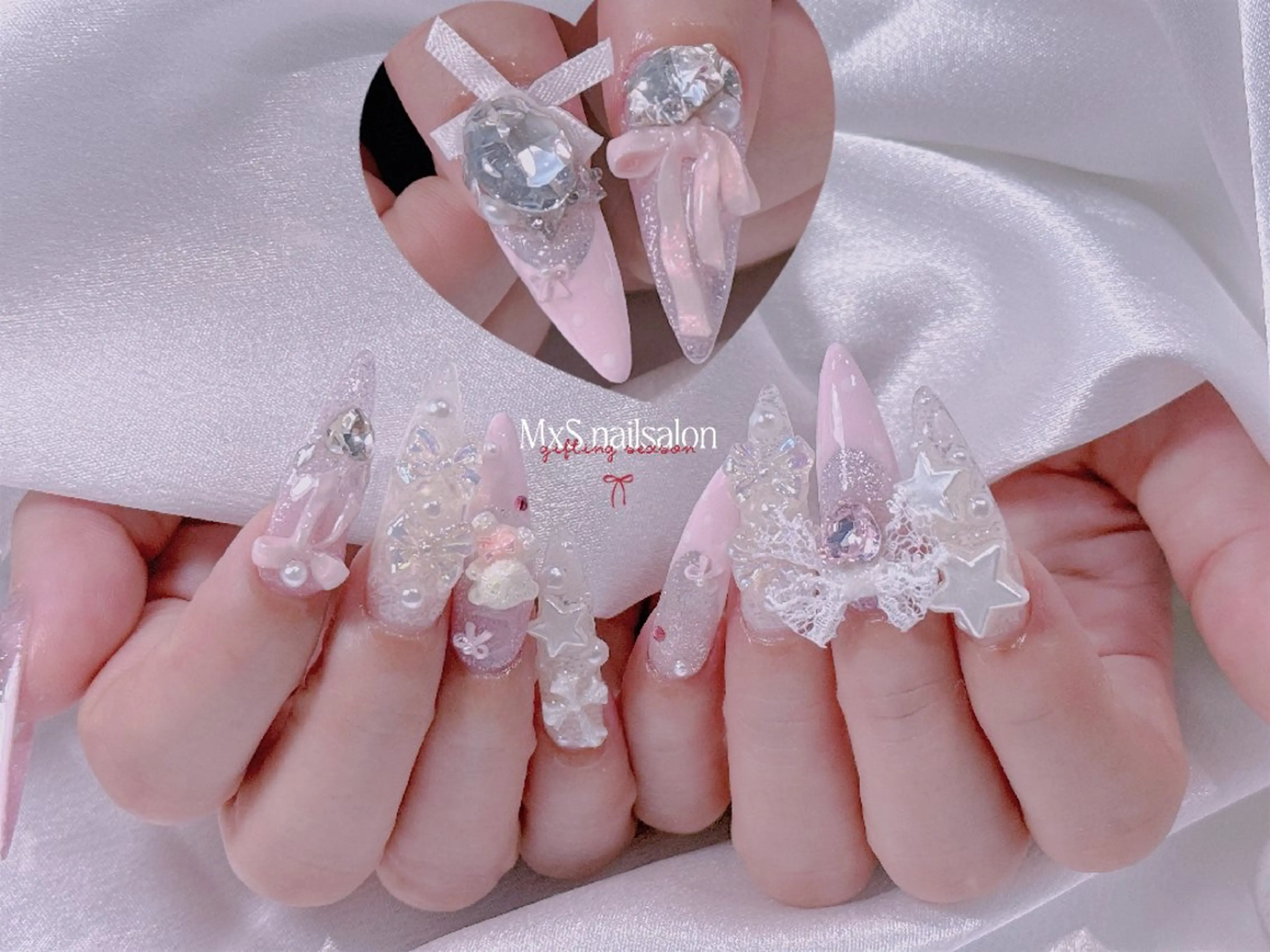 ネイル ジェルネイル 韓国ネイル マグネットネイル パラジェル バレンタイン ハンドネイル ハンドケア MxS Nail(長さだし/フィルイン/マグネット/韓国ネイル/ワンホンネイル/ワンカラー)所属・MxS リィリィのネイルデザイン