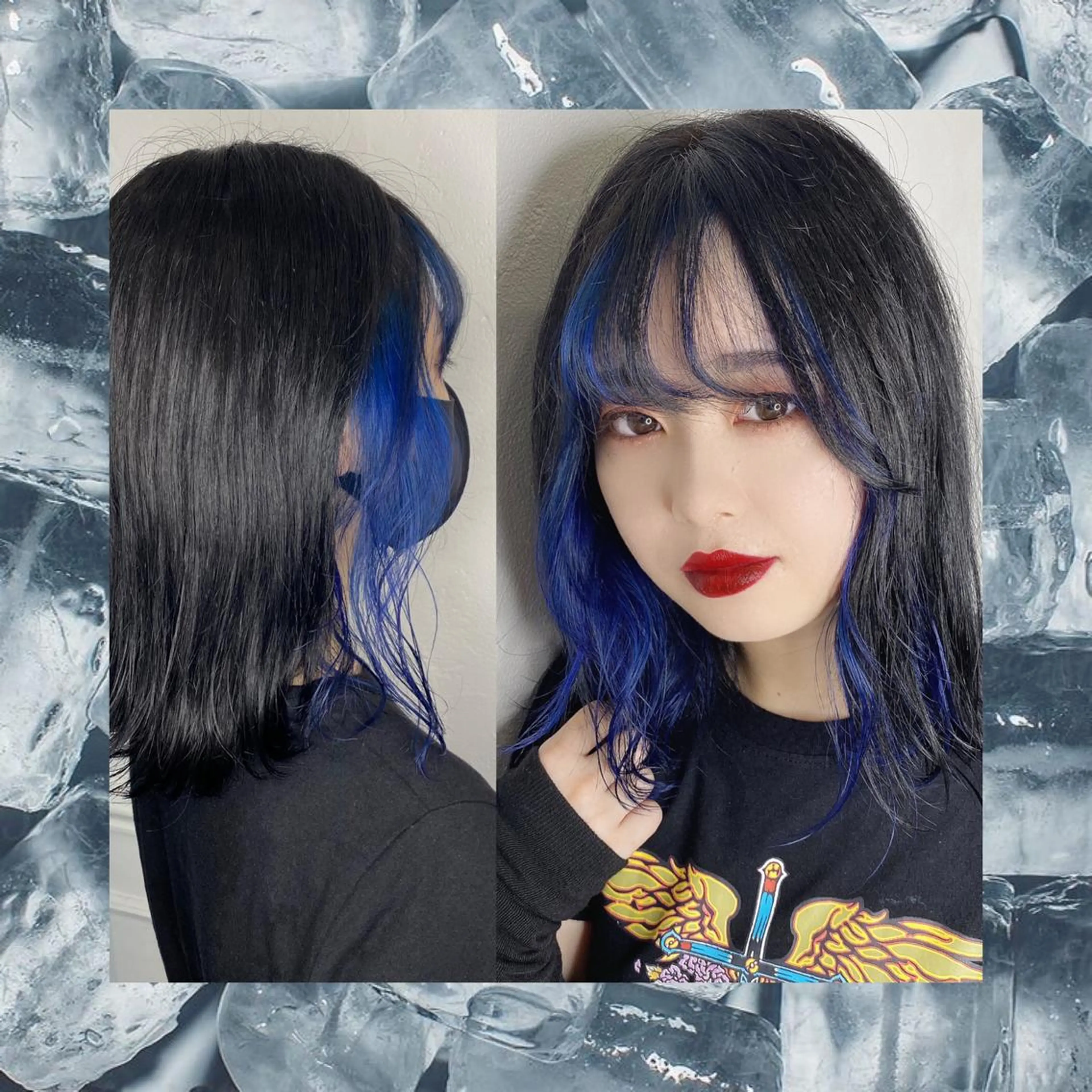 ミディアム カラー ヘアアレンジ 韓国レイヤーカット/ 儚げカラーチナツのヘアスタイル