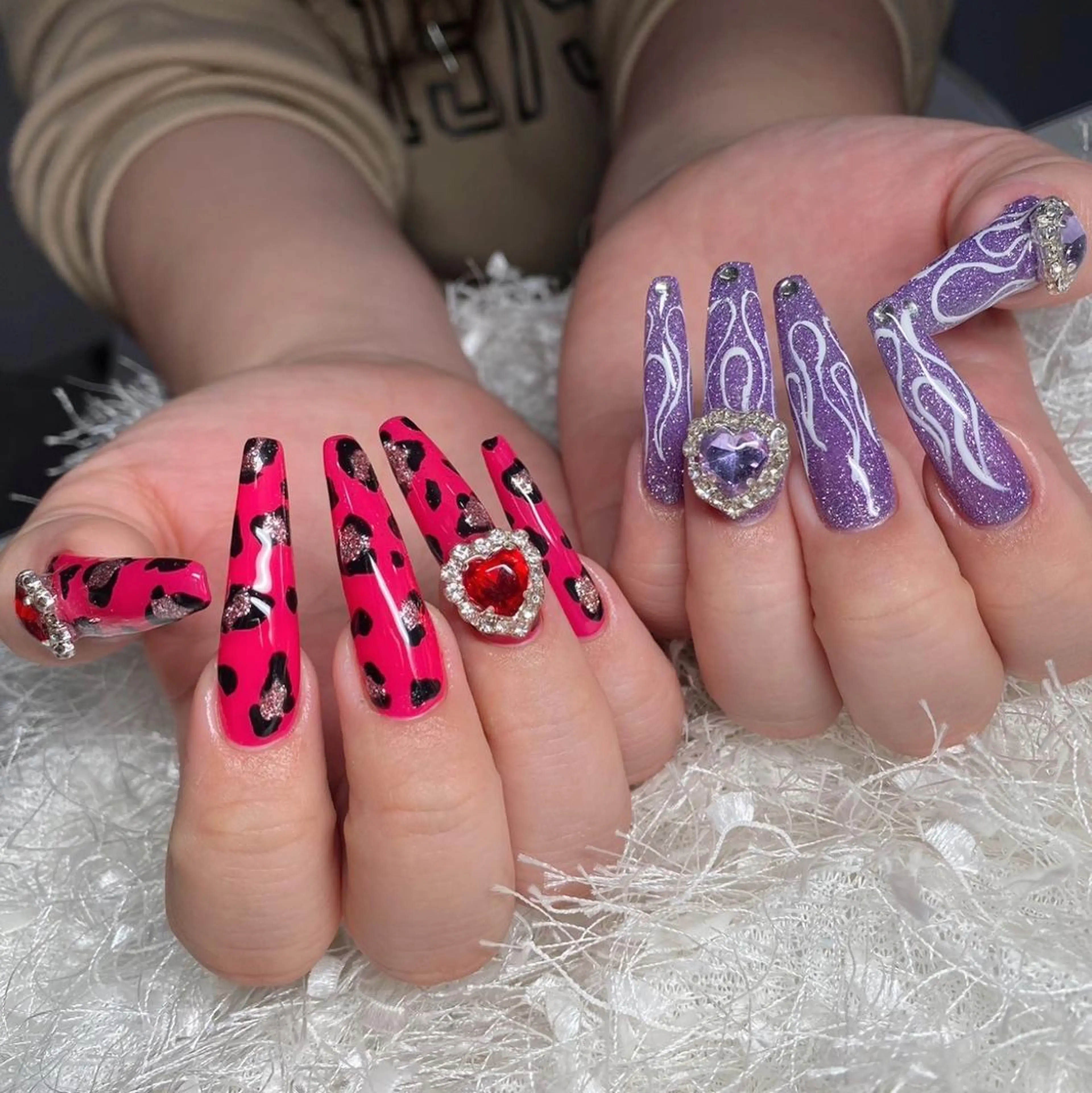 ネイル アニマル柄 長さ出し フレンチネイル ジェルネイル グラデーション ハンドネイル Nail&eye Belire 新宿のネイルデザイン