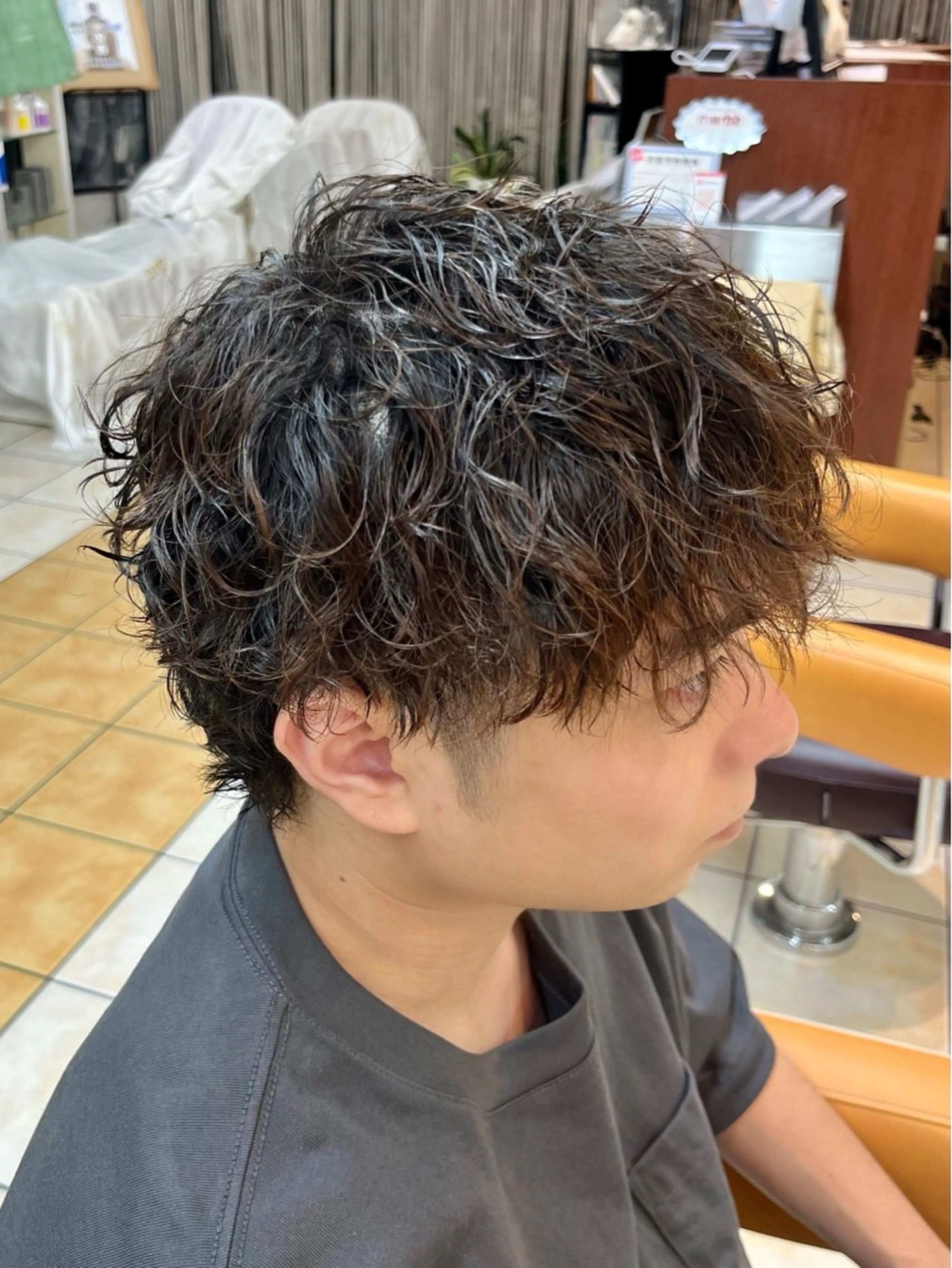 ショート パーマ メンズ カット パーマ メンズ特化/パーマ/ 髪質改善　高野奨馬のヘアスタイル